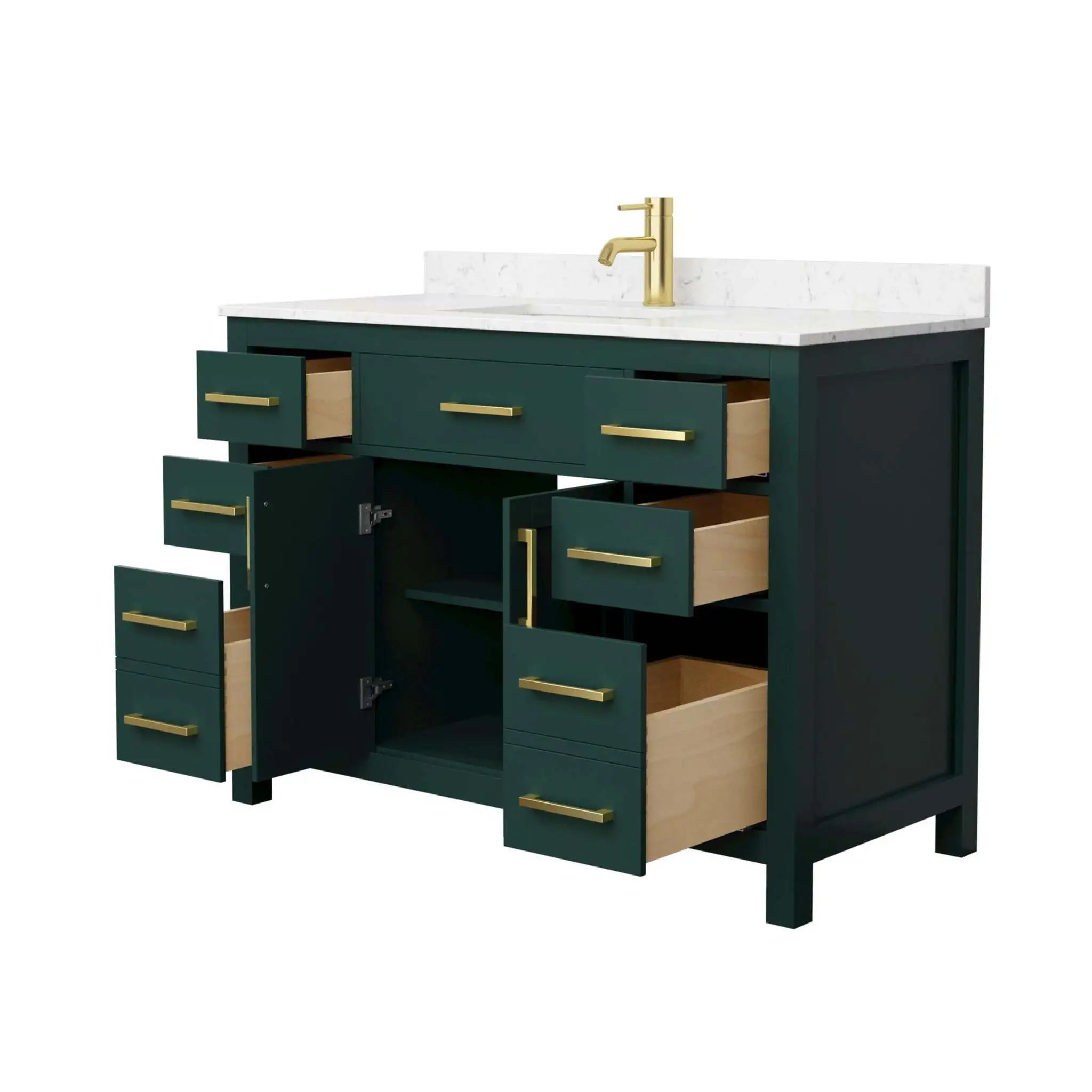 48" Beckett Single Bathroom Vanity in Green with Brushed Gold Trim by Wyndham
