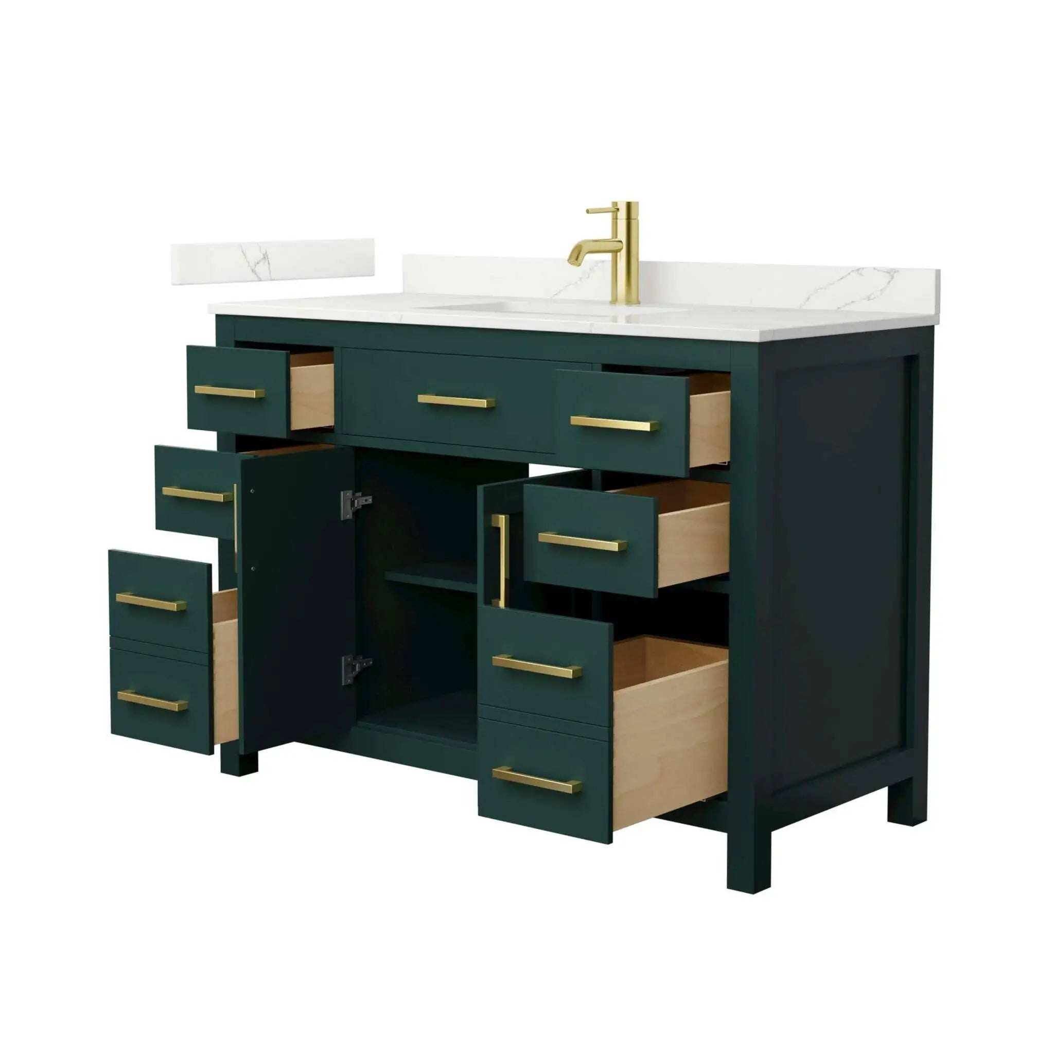 48" Beckett Single Bathroom Vanity in Green with Brushed Gold Trim by Wyndham