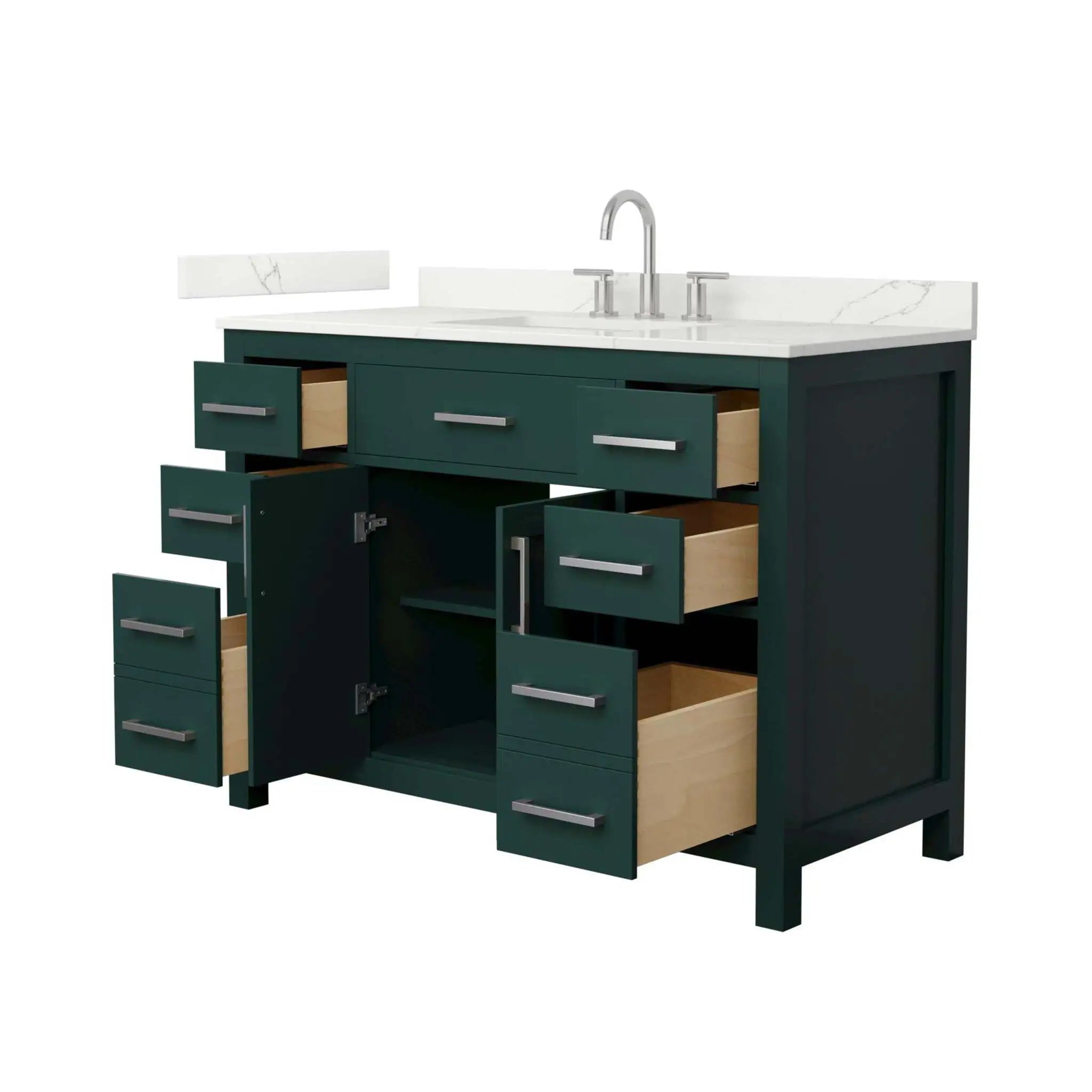 48" Beckett Single Bathroom Vanity in Green with Brushed Nickel Trim by Wyndham