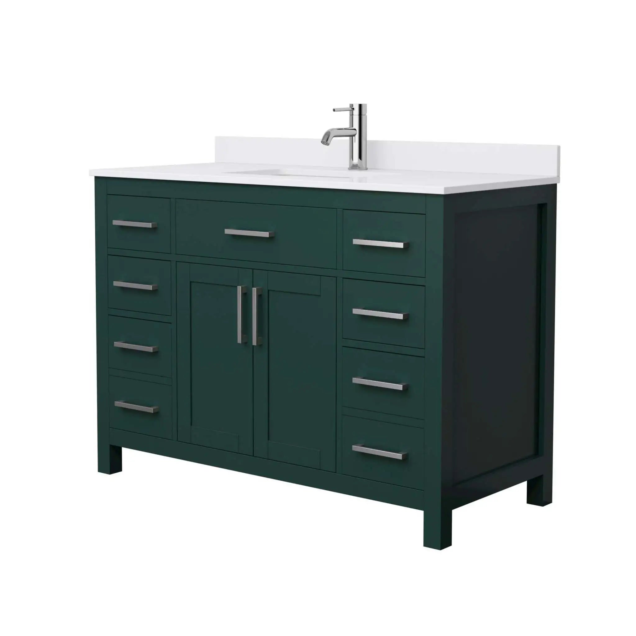 48" Beckett Single Bathroom Vanity in Green with Brushed Nickel Trim by Wyndham
