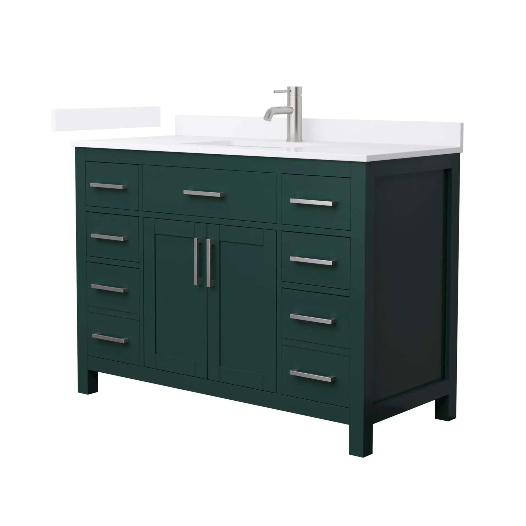 48" Beckett Single Bathroom Vanity in Green with Brushed Nickel Trim by Wyndham
