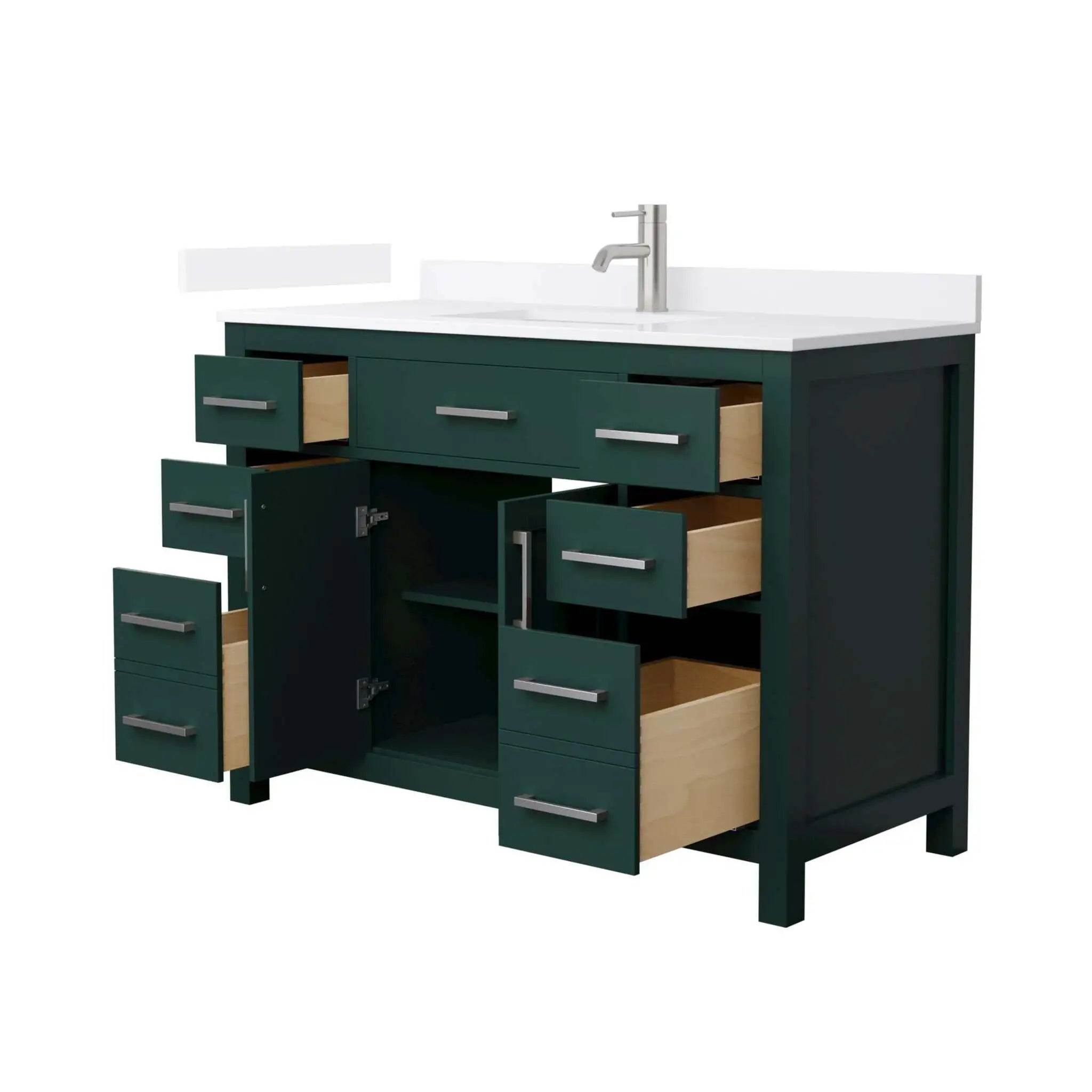 48" Beckett Single Bathroom Vanity in Green with Brushed Nickel Trim by Wyndham