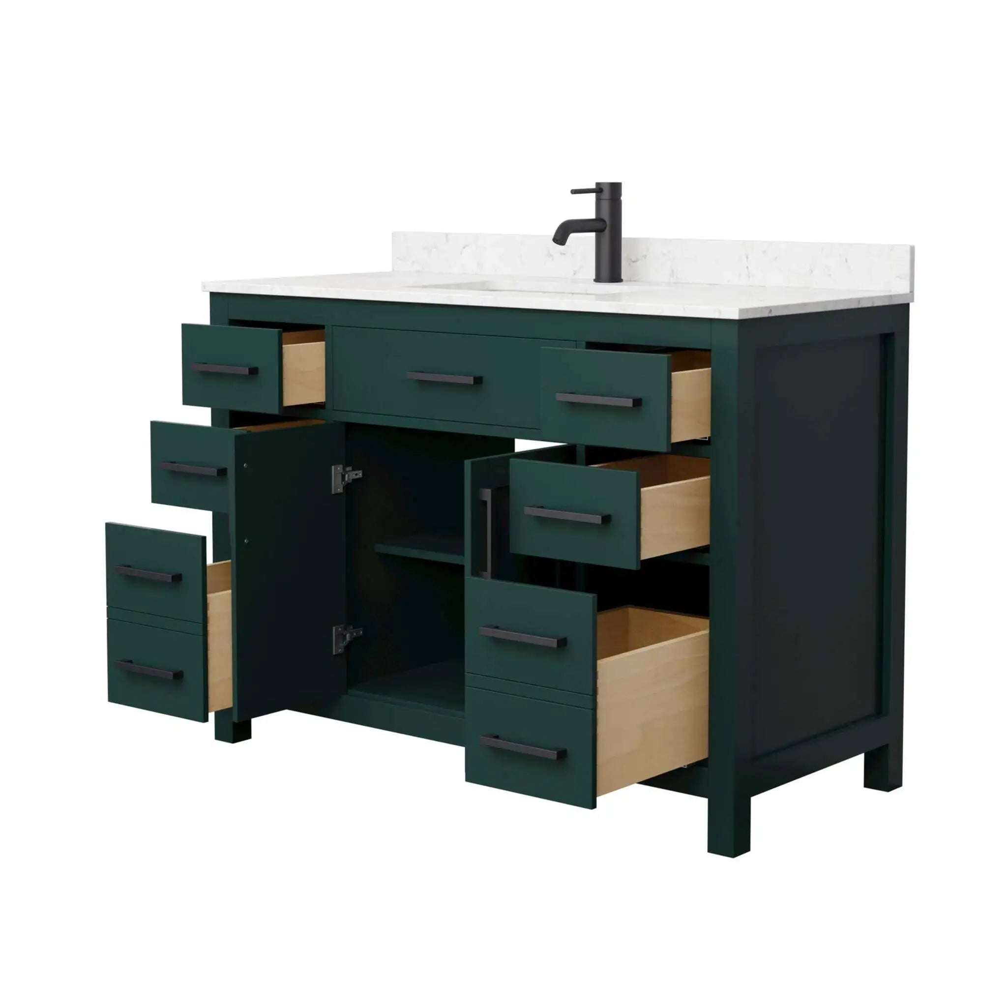48" Beckett Single Bathroom Vanity in Green with Matte Black Trim by Wyndham