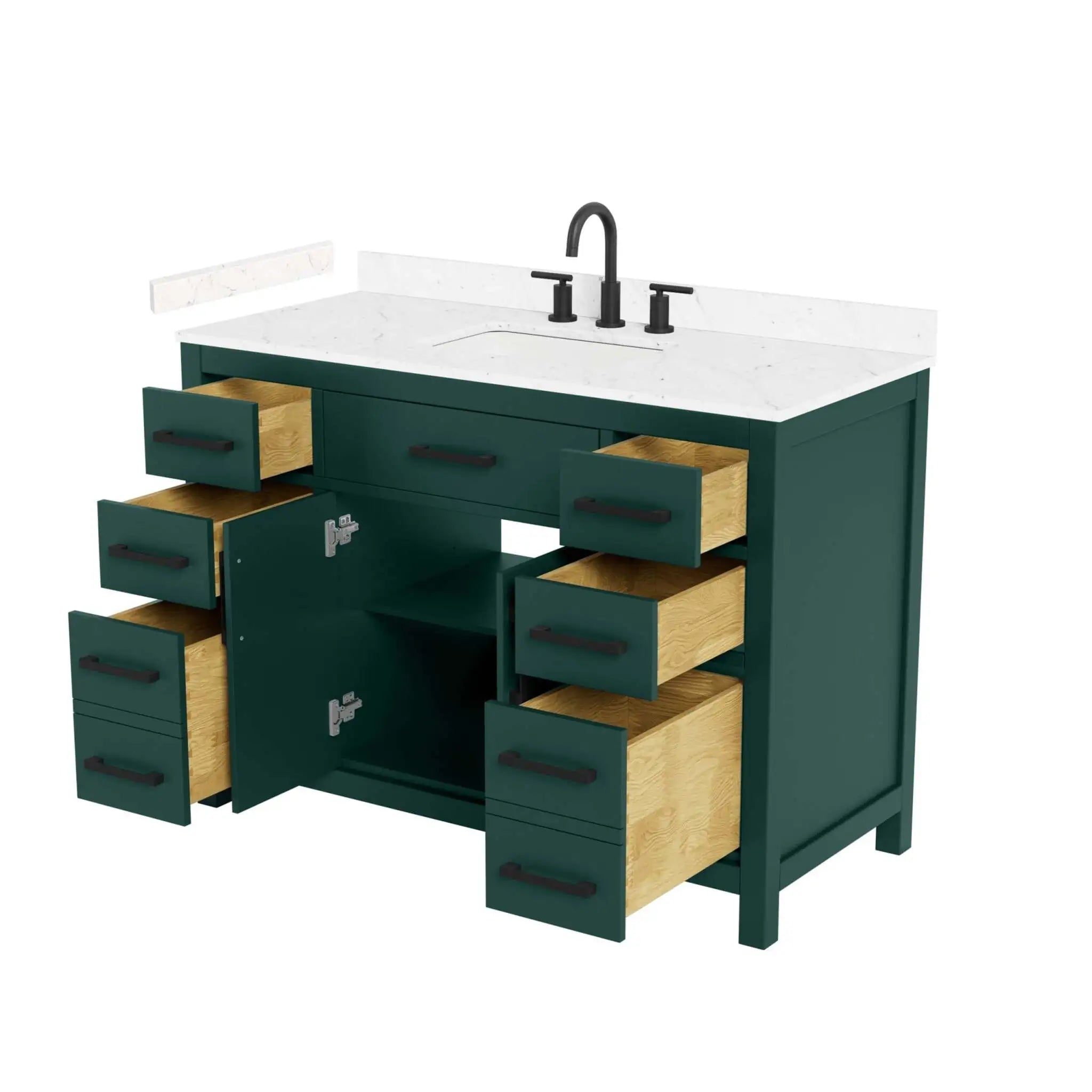 48" Beckett Single Bathroom Vanity in Green with Matte Black Trim by Wyndham