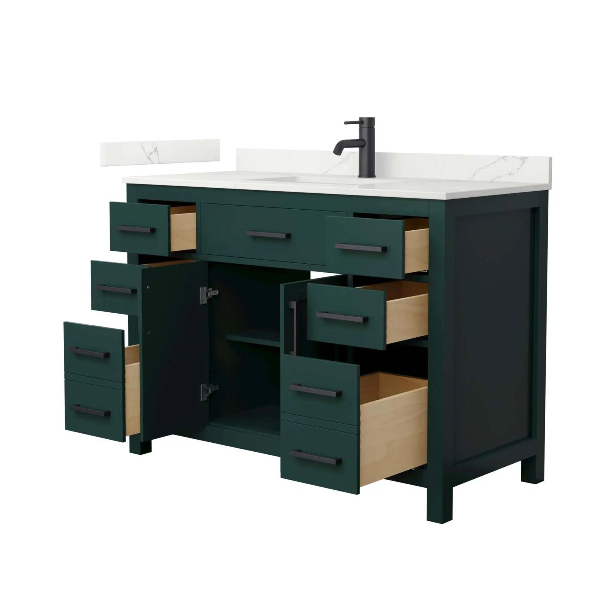 48" Beckett Single Bathroom Vanity in Green with Matte Black Trim by Wyndham
