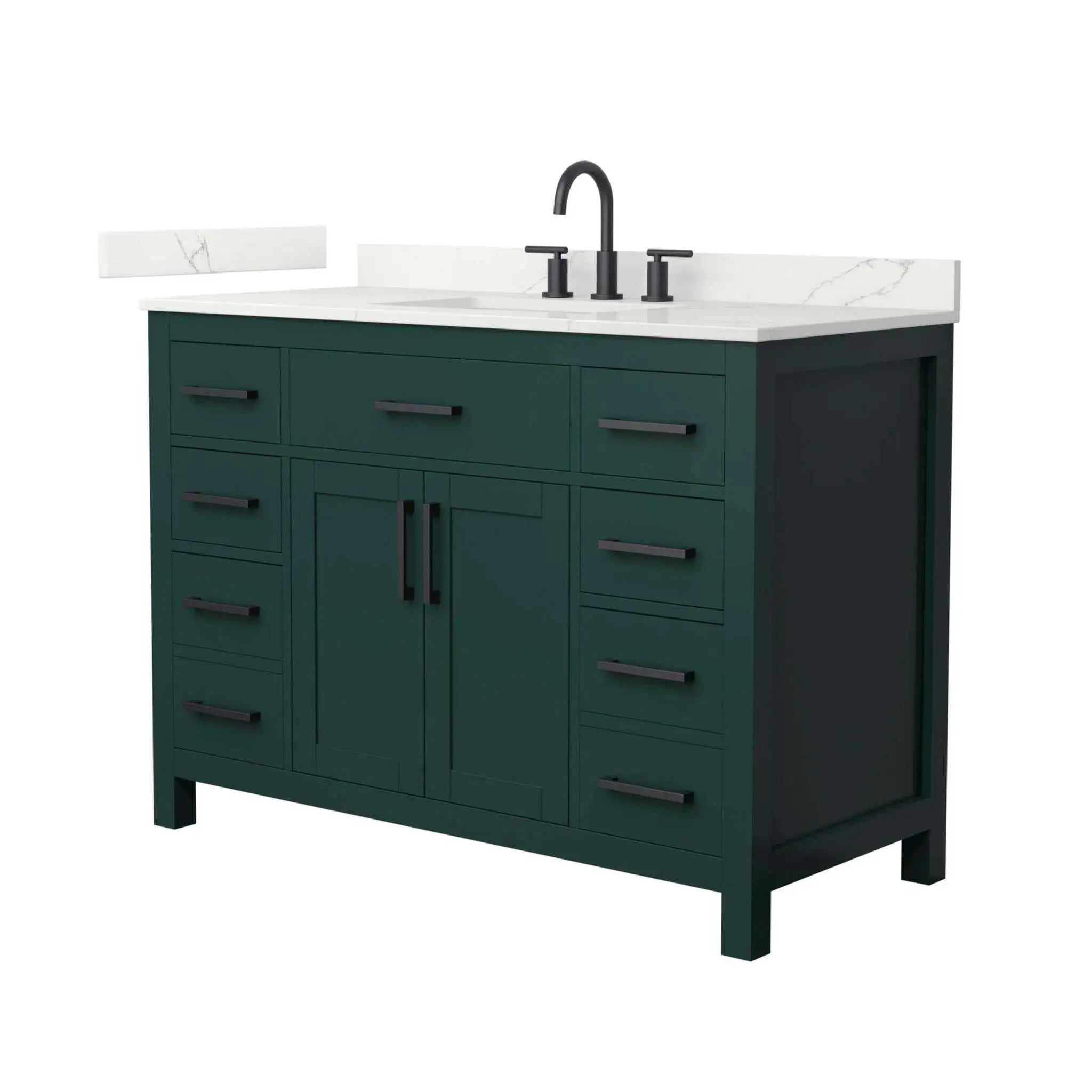48" Beckett Single Bathroom Vanity in Green with Matte Black Trim by Wyndham
