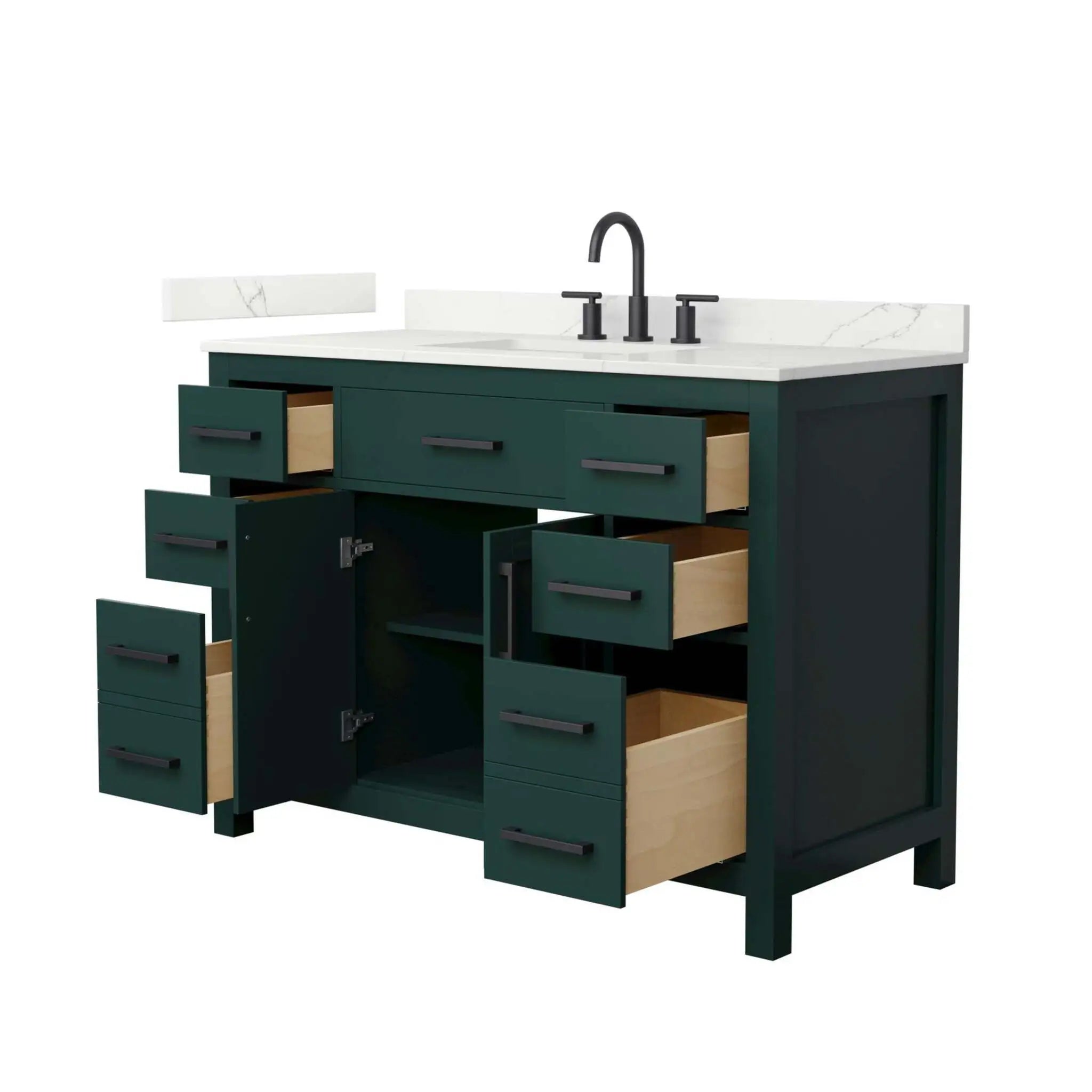 48" Beckett Single Bathroom Vanity in Green with Matte Black Trim by Wyndham