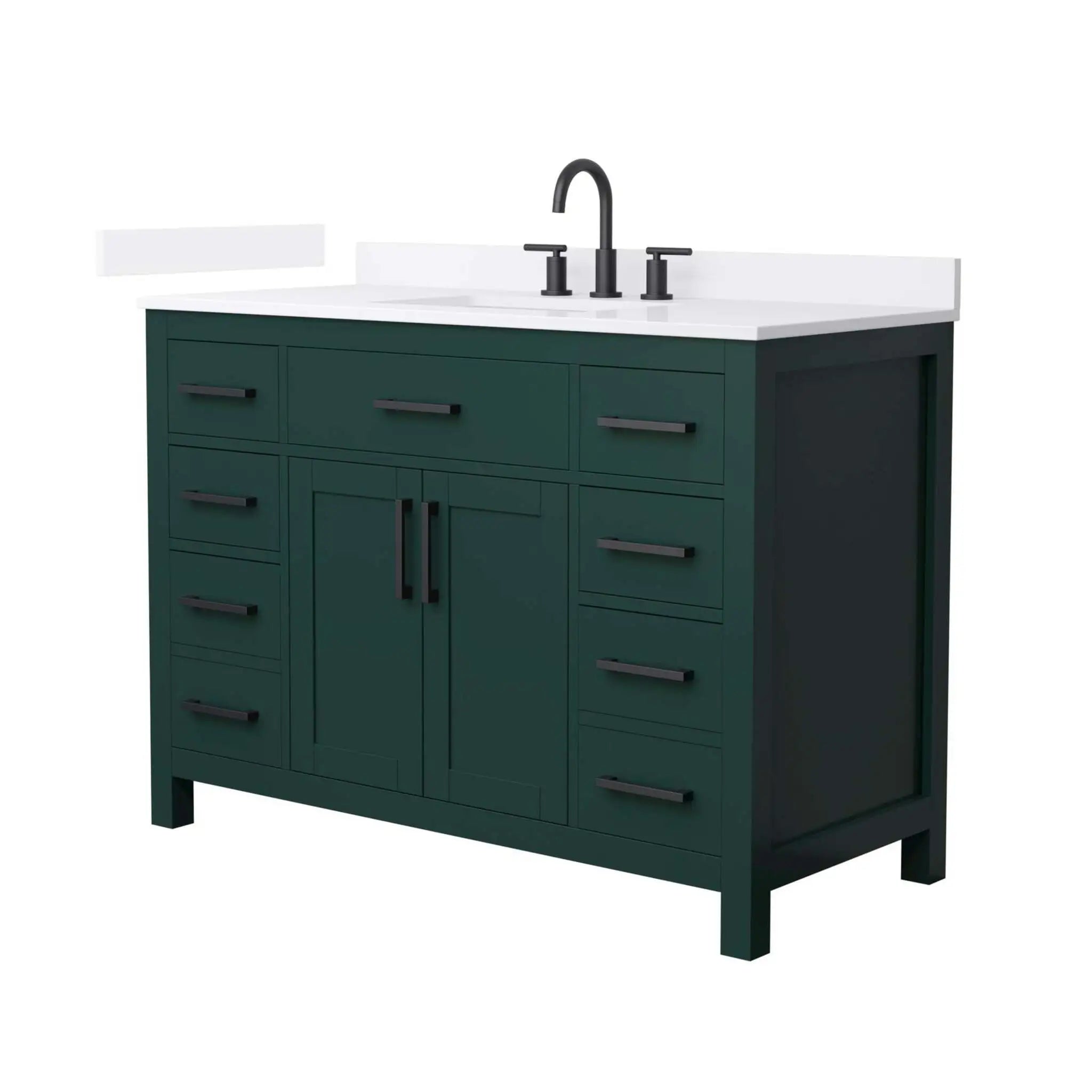 48" Beckett Single Bathroom Vanity in Green with Matte Black Trim by Wyndham