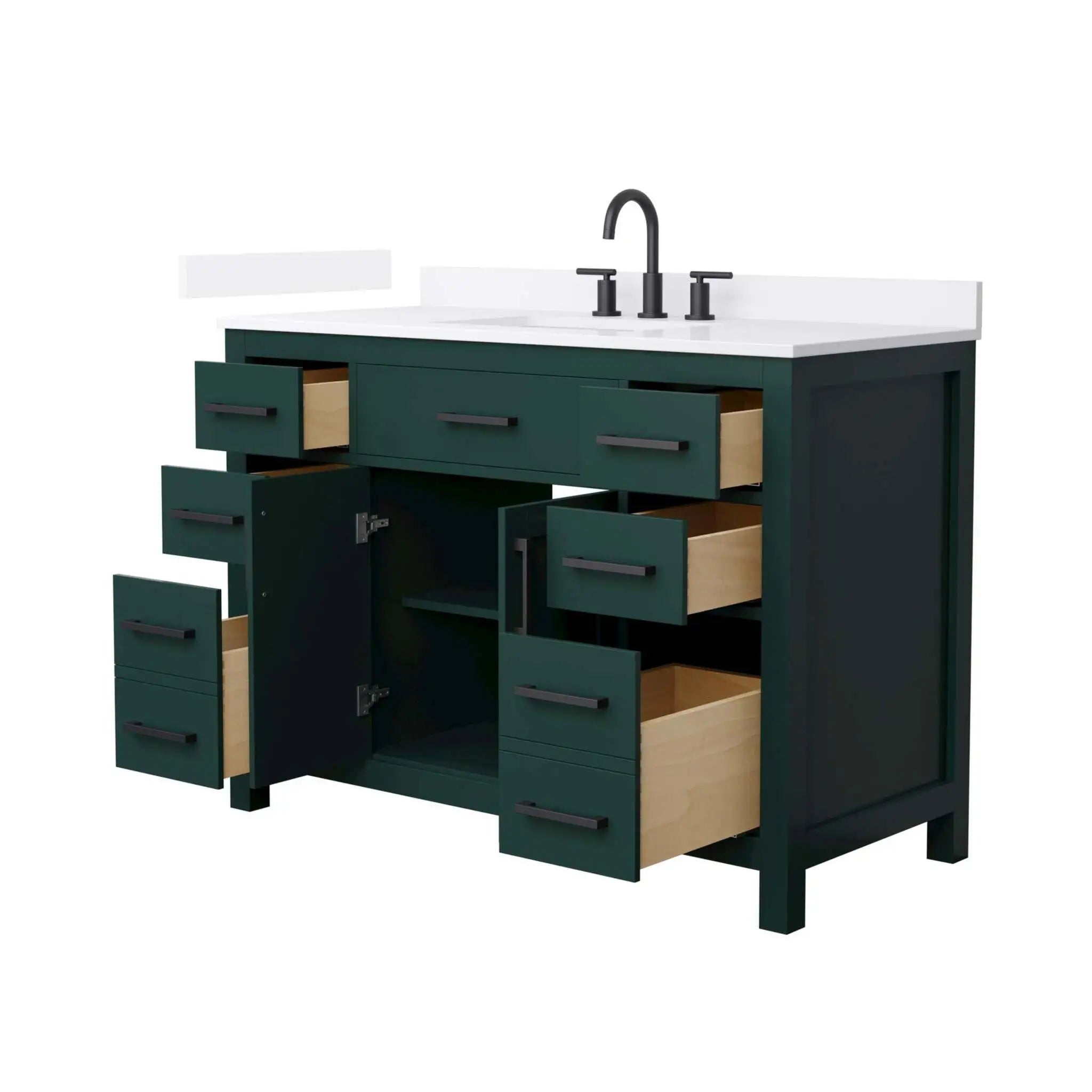 48" Beckett Single Bathroom Vanity in Green with Matte Black Trim by Wyndham