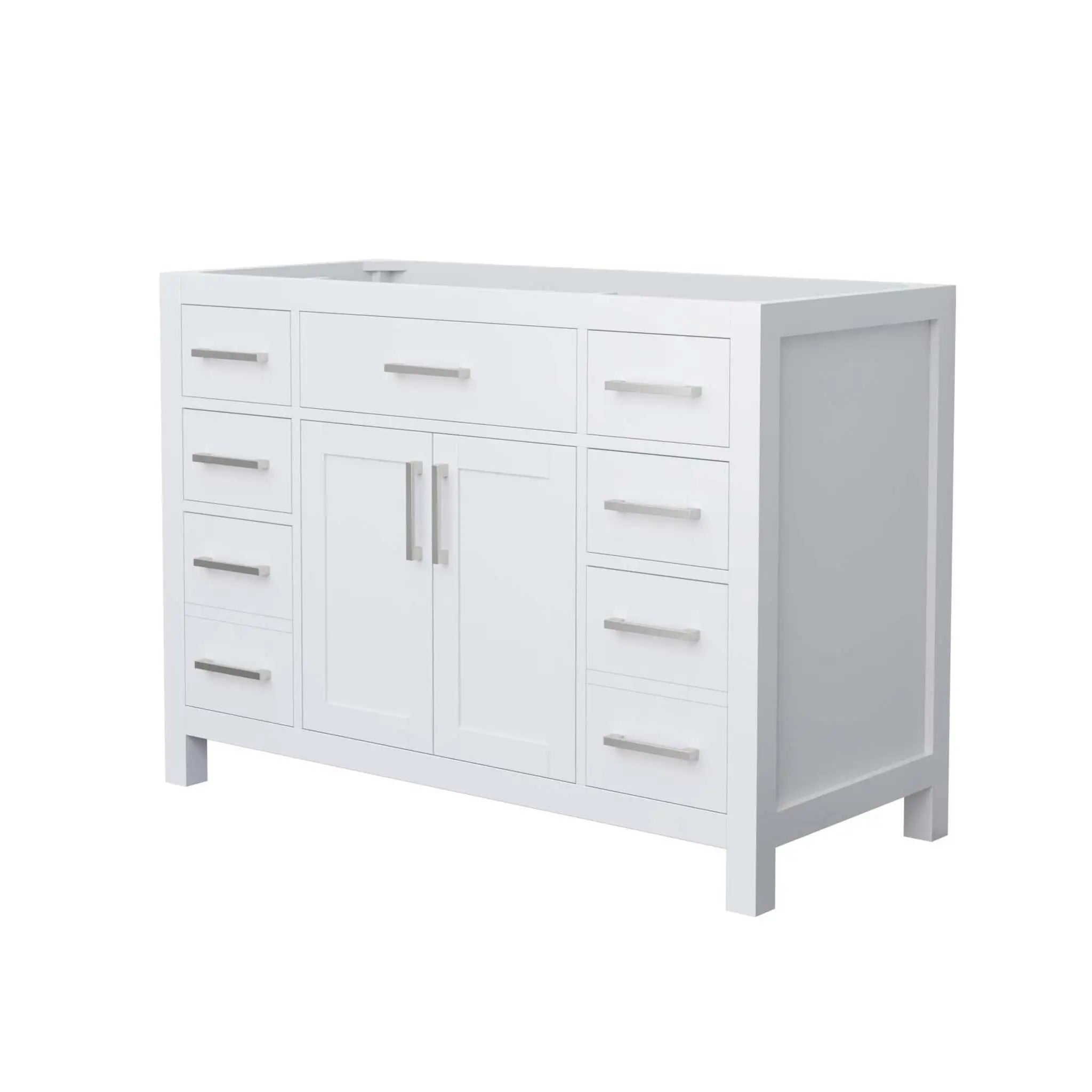 48" Beckett Single Bathroom Vanity in White with Brushed Nickel Trim by Wyndham