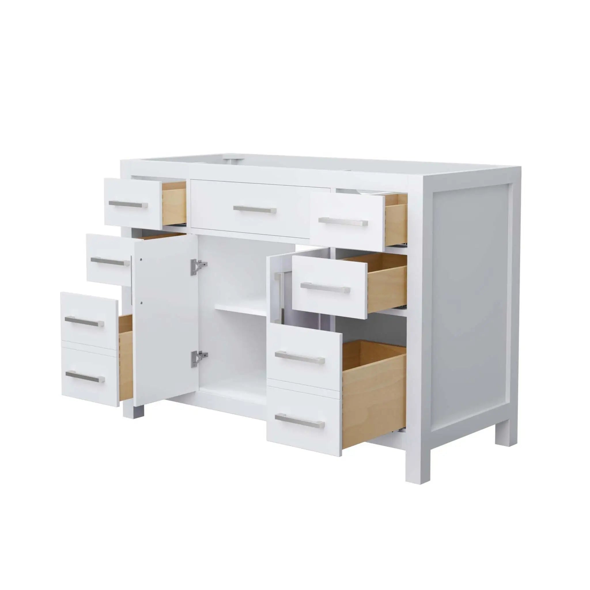 48" Beckett Single Bathroom Vanity in White with Brushed Nickel Trim by Wyndham