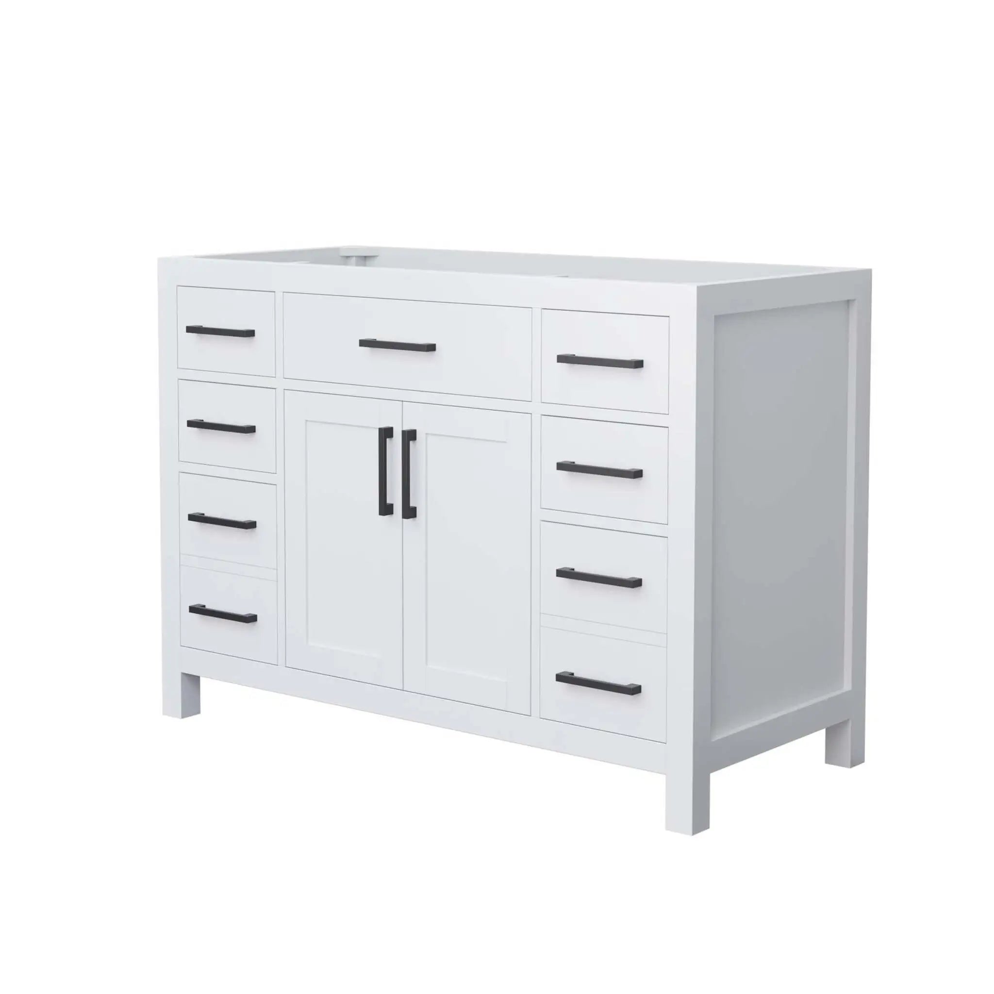 48" Beckett Single Bathroom Vanity in White with Matte Black Trim by Wyndham