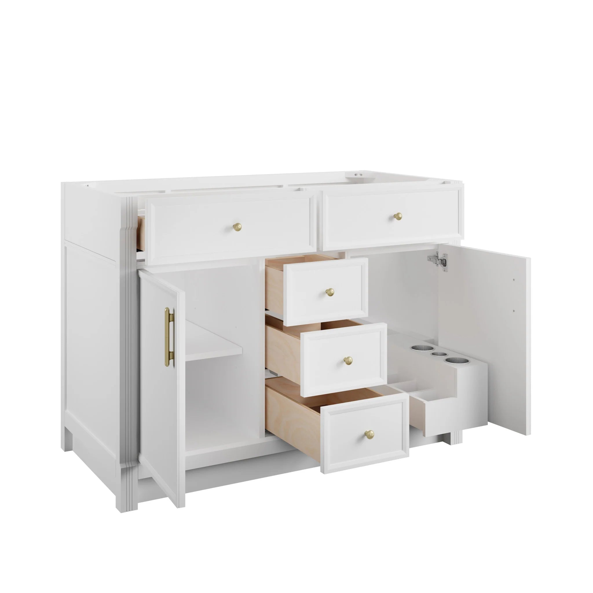 48" Bellshire Single Vanity in Bright White by James Martin Vanities-Carrara White Marble 6