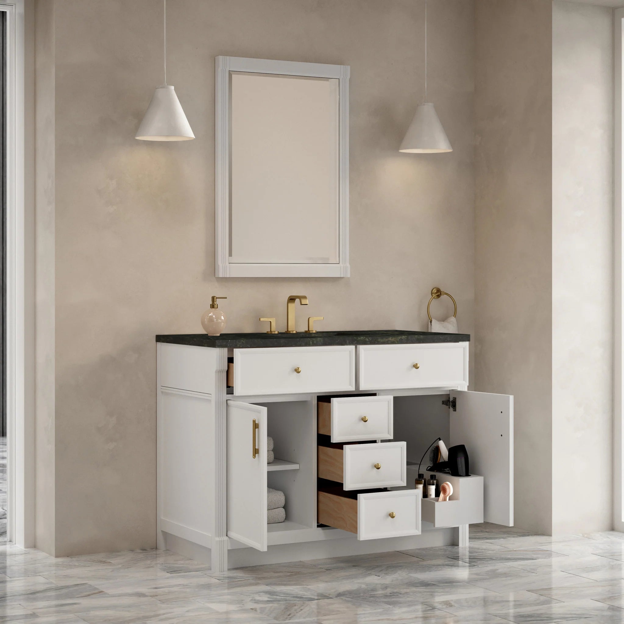 48" Bellshire Single Vanity in Bright White by James Martin Vanities-Phantome Eclos 3