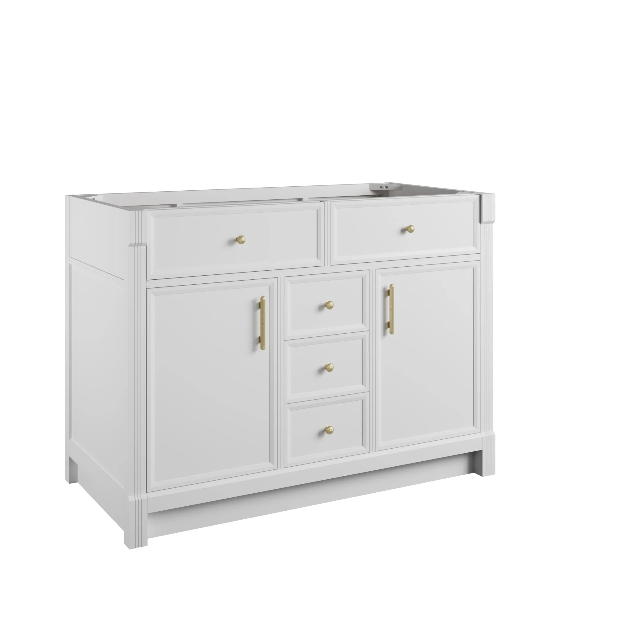 48" Bellshire Single Vanity in Bright White by James Martin Vanities-Victorian Silver Silestone 7