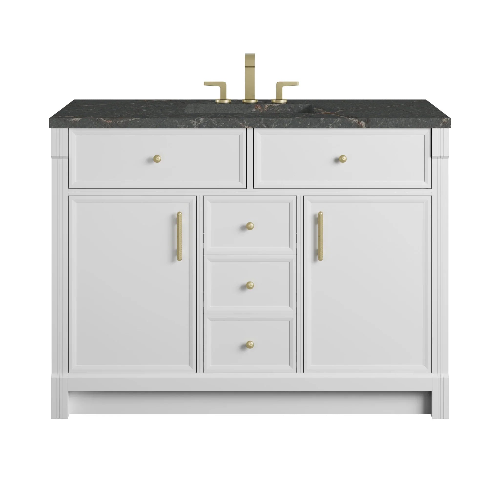 48" Bellshire Single Vanity in Bright White by James Martin Vanities - AURA Modern Home