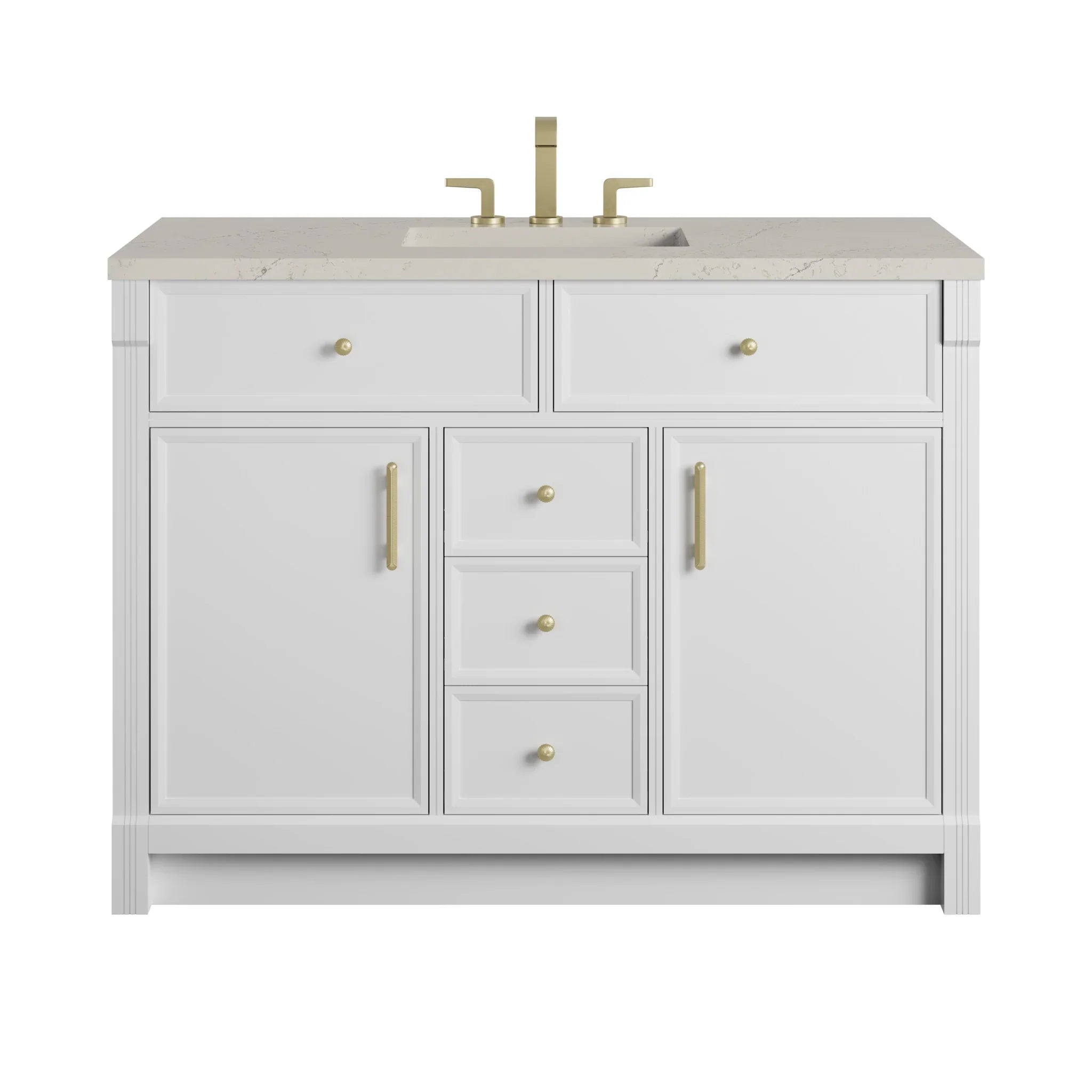 48" Bellshire Single Vanity in Bright White by James Martin Vanities - AURA Modern Home