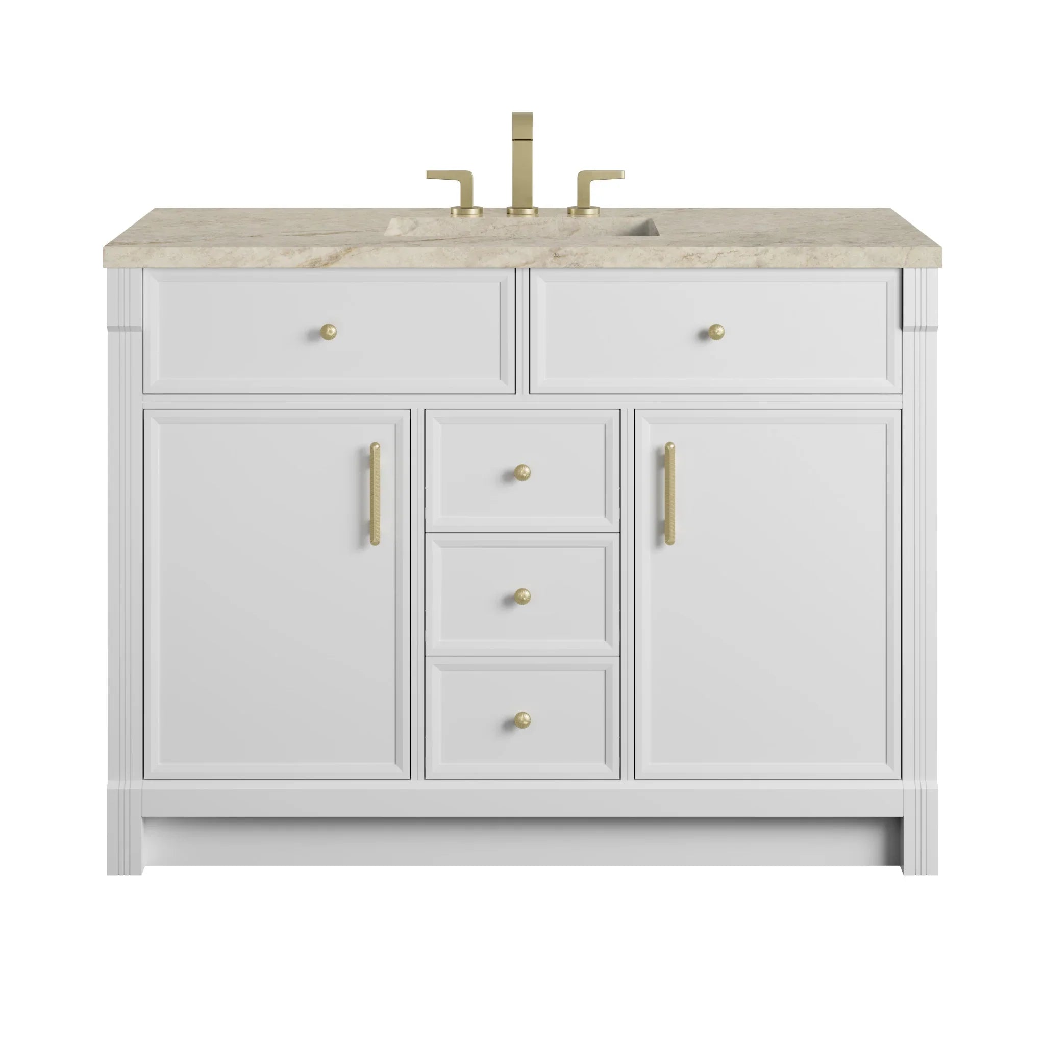 48" Bellshire Single Vanity in Bright White by James Martin Vanities - AURA Modern Home
