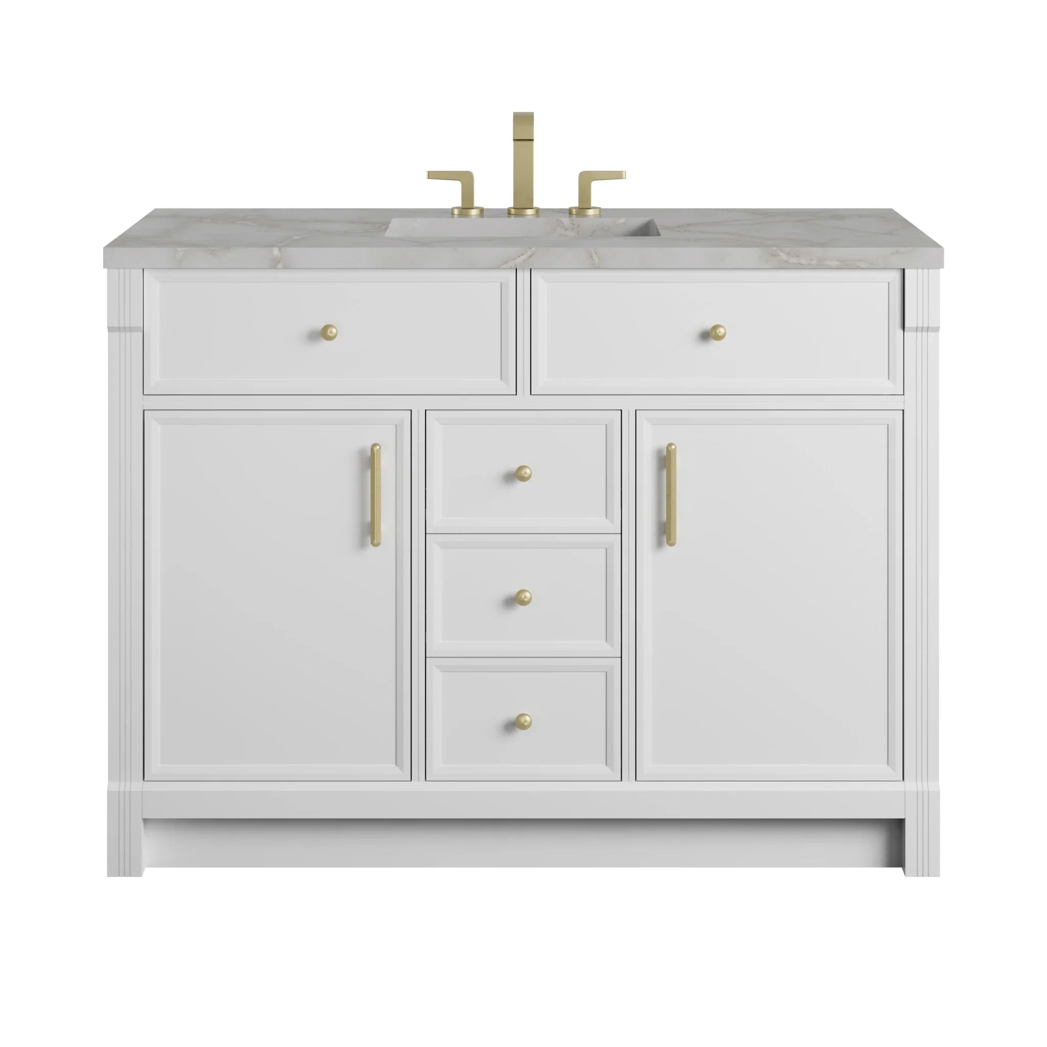 48" Bellshire Single Vanity in Bright White by James Martin Vanities - AURA Modern Home