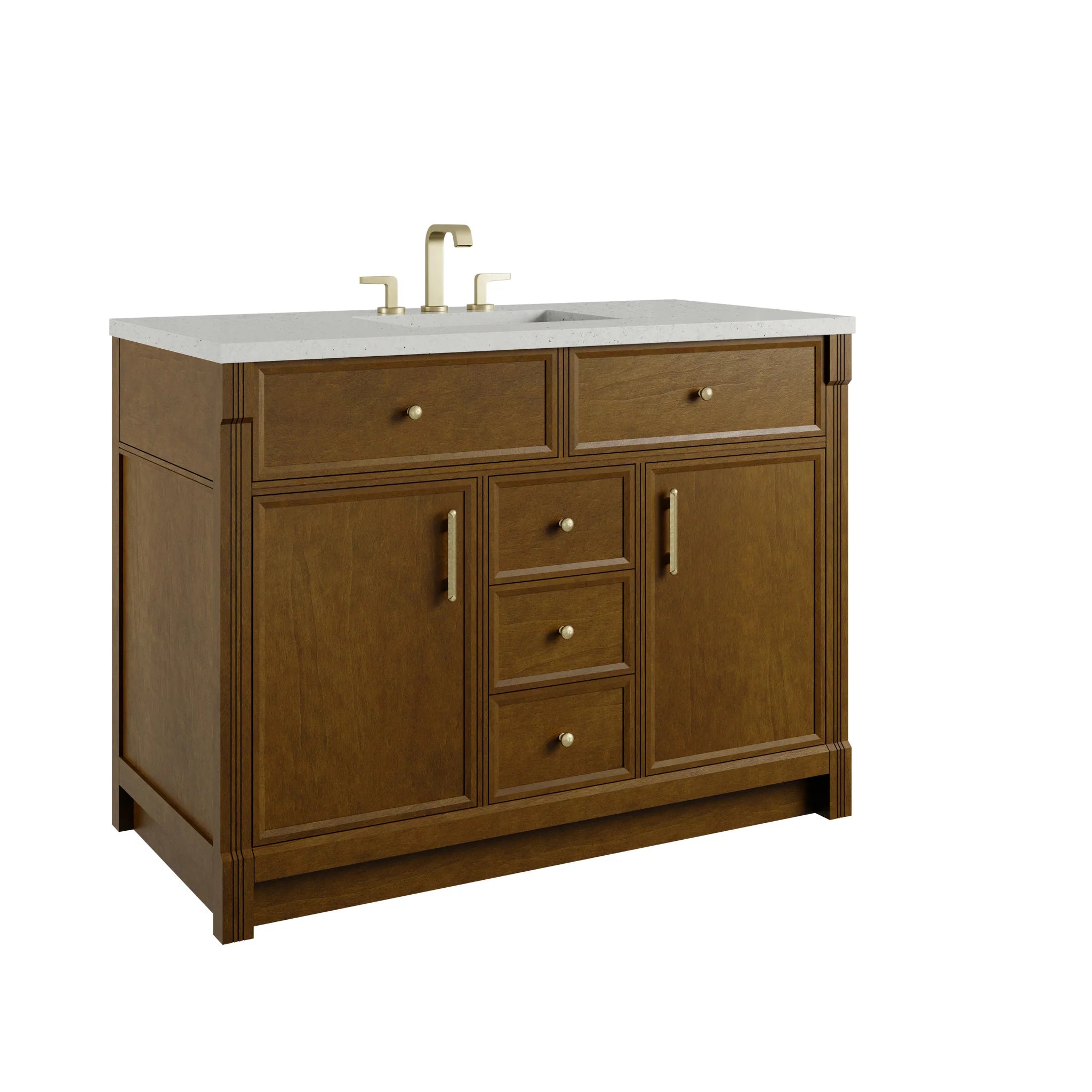 48" Bellshire Single Vanity in Honey Oak by James Martin Vanities-Lime Delight Silestone 10