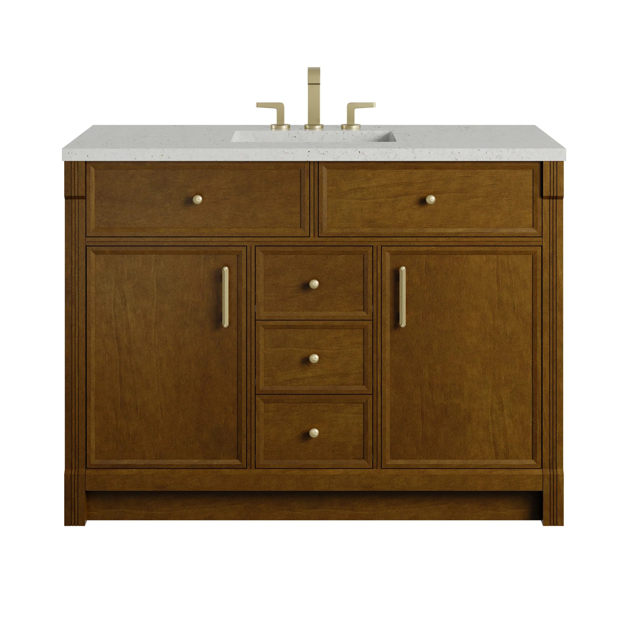 48" Bellshire Single Vanity in Honey Oak by James Martin Vanities-Lime Delight Silestone 
