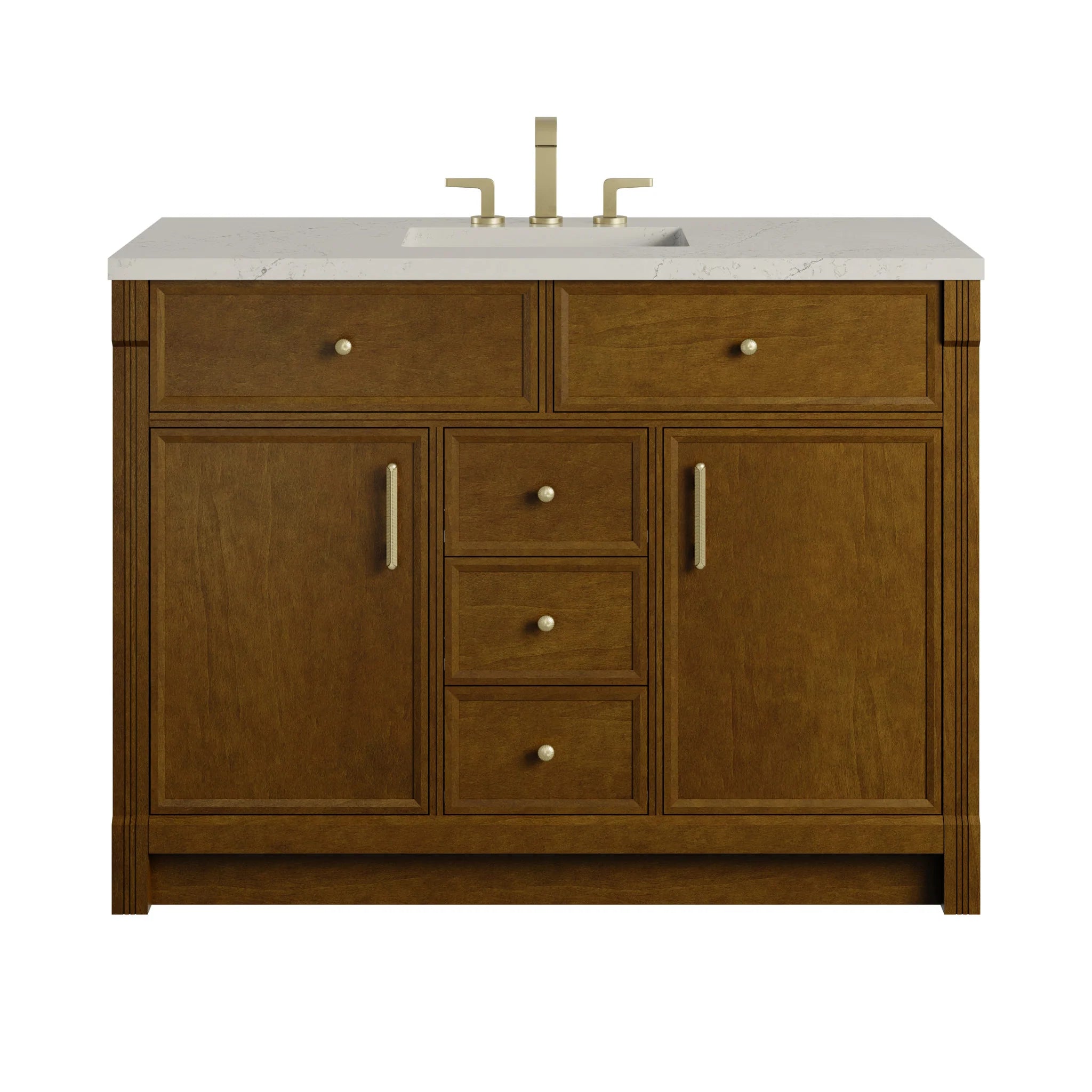 48" Bellshire Single Vanity in Honey Oak by James Martin Vanities-Siberian Silestone 