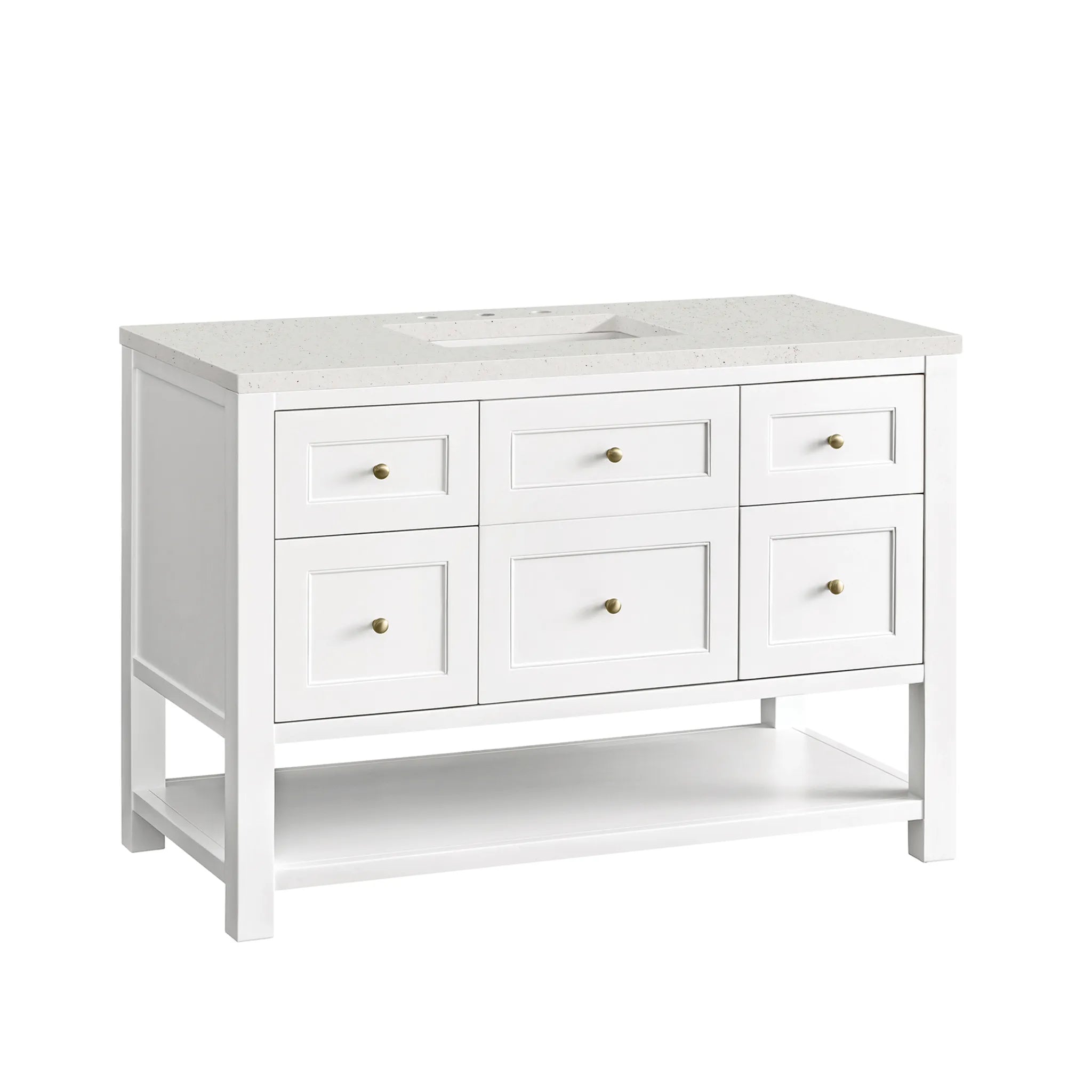 48" Breckenridge Single Vanity in Bright White-Lime Delight Silestone-8" Widespread image 5