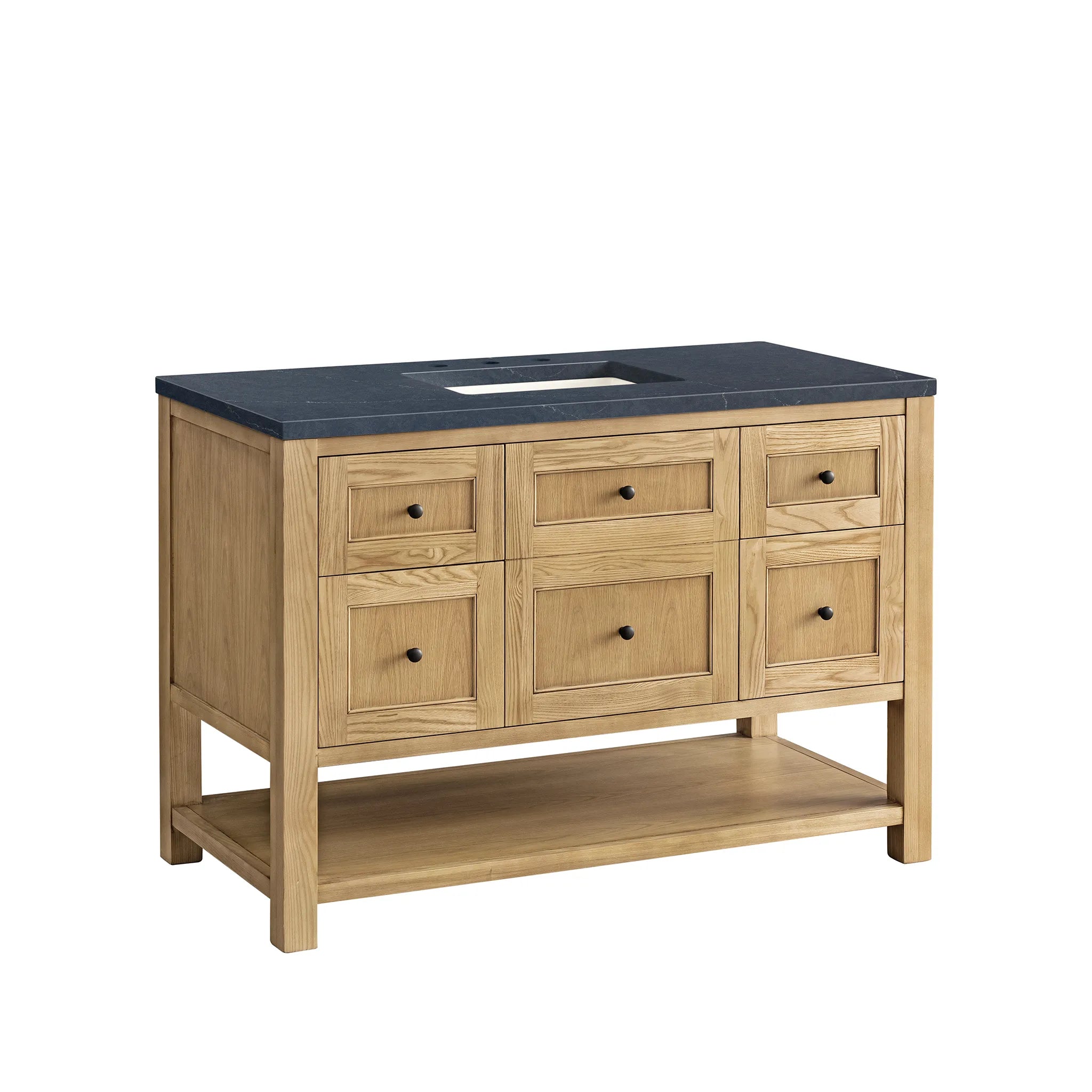 48" Breckenridge Single Vanity in Light Natural Oak-Charcoal Soapstone Silestone-8" Widespread image 5