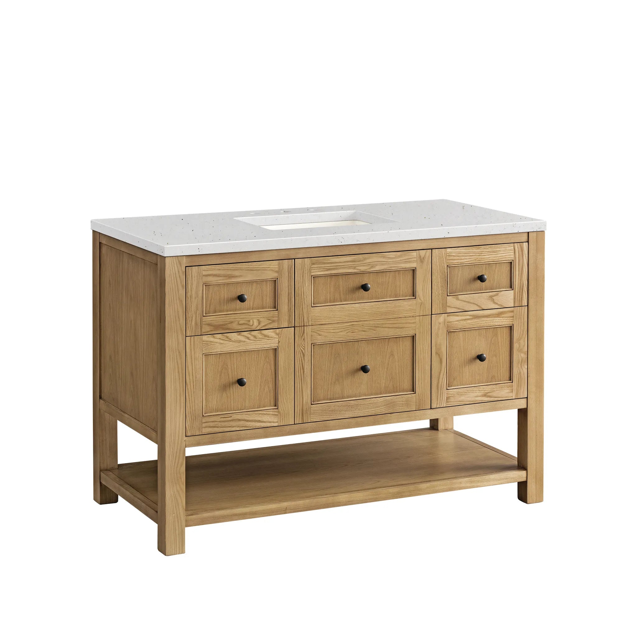48" Breckenridge Single Vanity in Light Natural Oak-Lime Delight Silestone-8" Widespread image 5