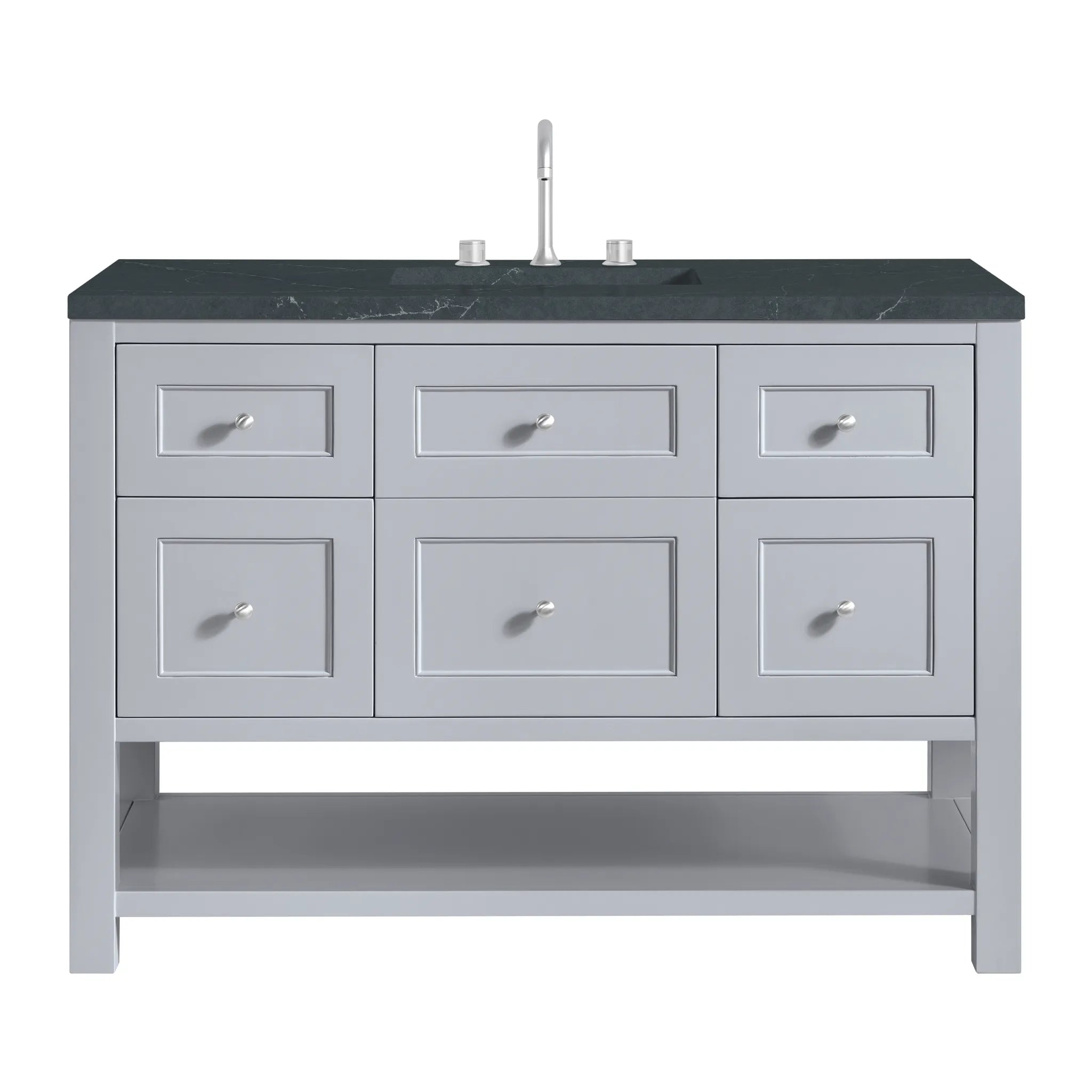 48" Breckenridge Single Vanity in Serenity Blue,-Charcoal Soapstone Silestone-8" Widespread image