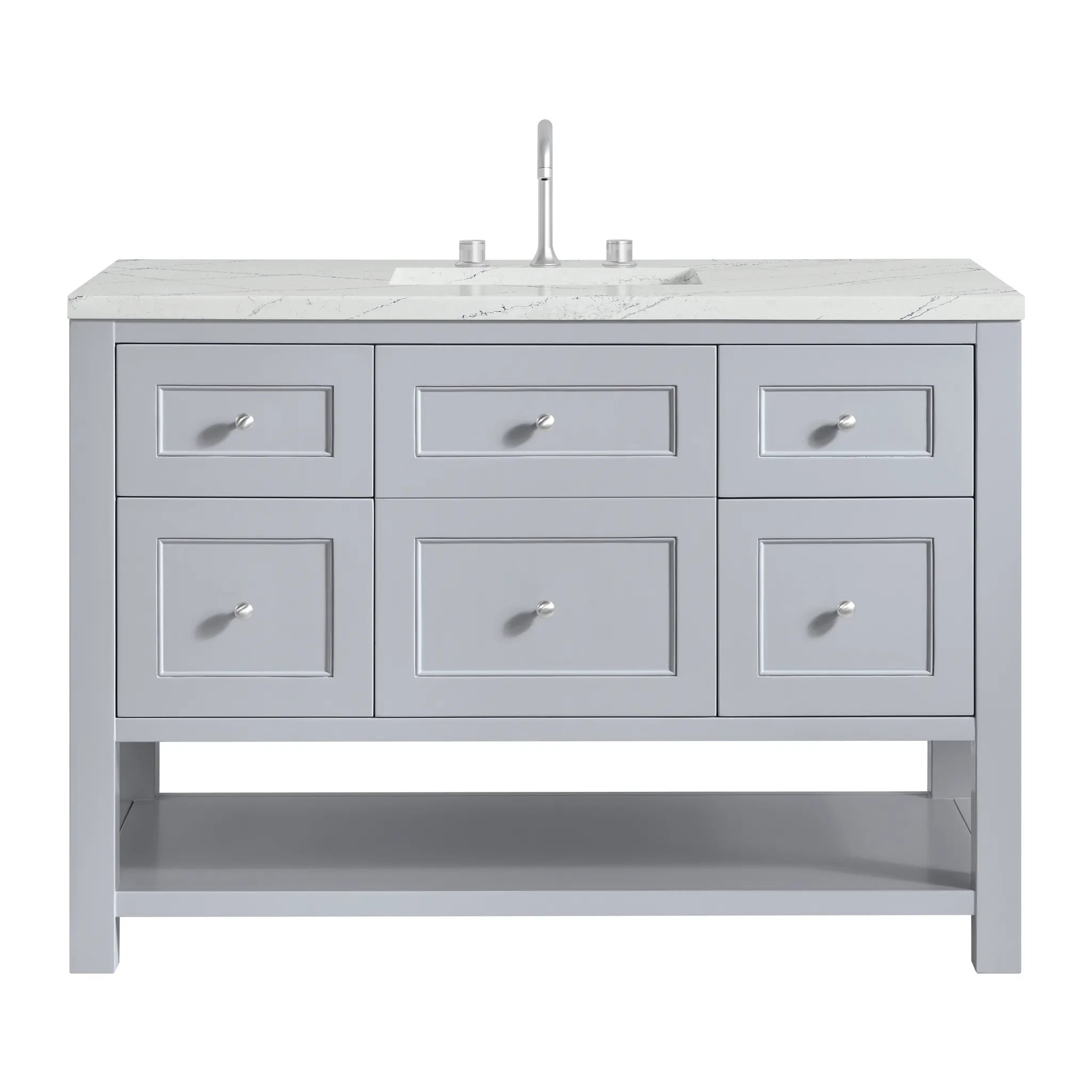 48" Breckenridge Single Vanity in Serenity Blue,-Ethereal Noctis Silestone-8" Widespread image