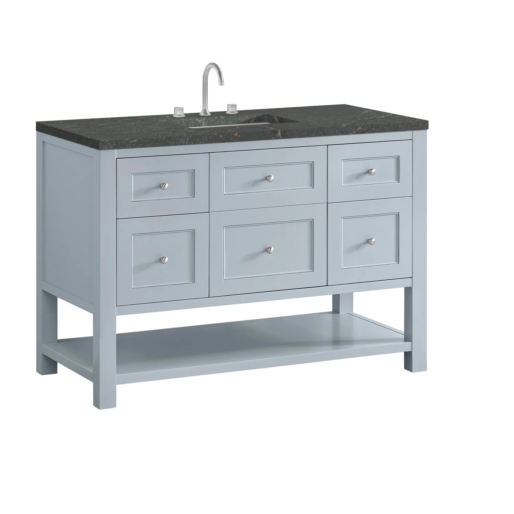 48" Breckenridge Single Vanity in Serenity Blue,-Parisien Bleu Silestone-8" Widespread image 9