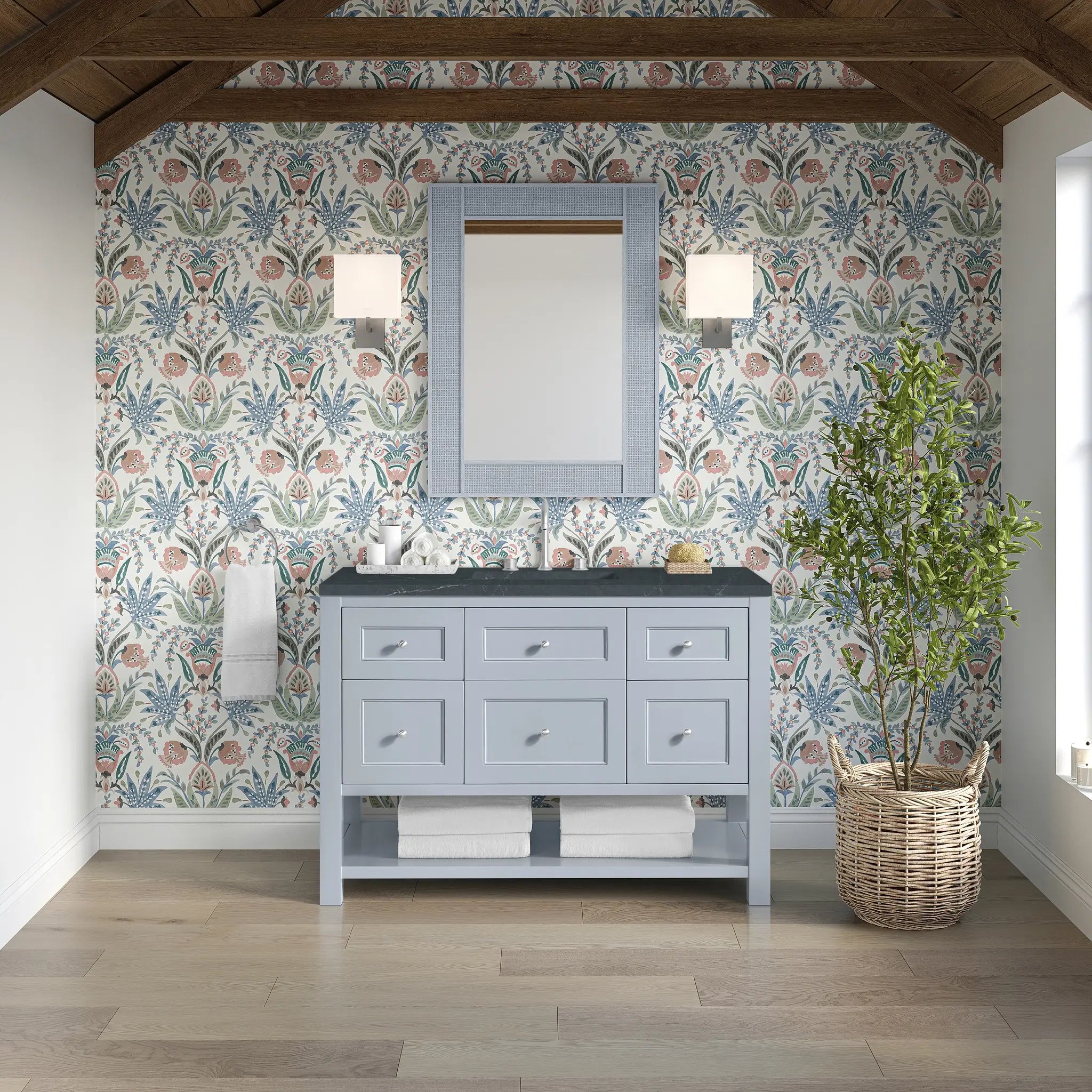 48 Breckenridge Single Vanity In Serenity Blue Standard Charcoal Soapstone Silestone 8 Widespread 3