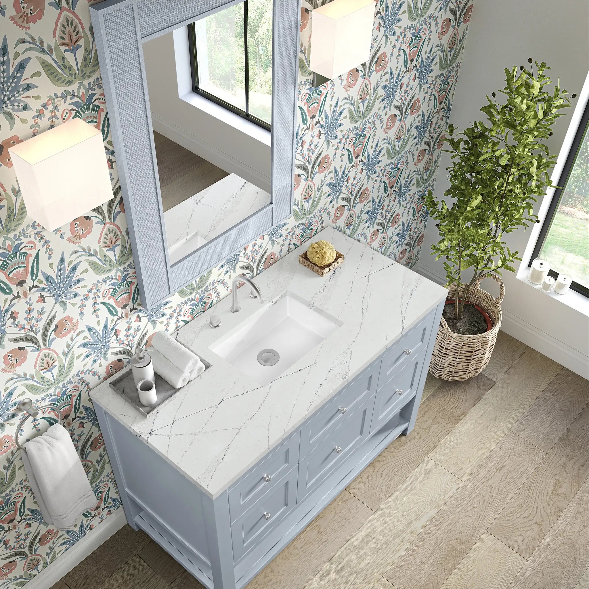 48 Breckenridge Single Vanity In Serenity Blue Standard Ethereal Noctis 8 Widespread 7