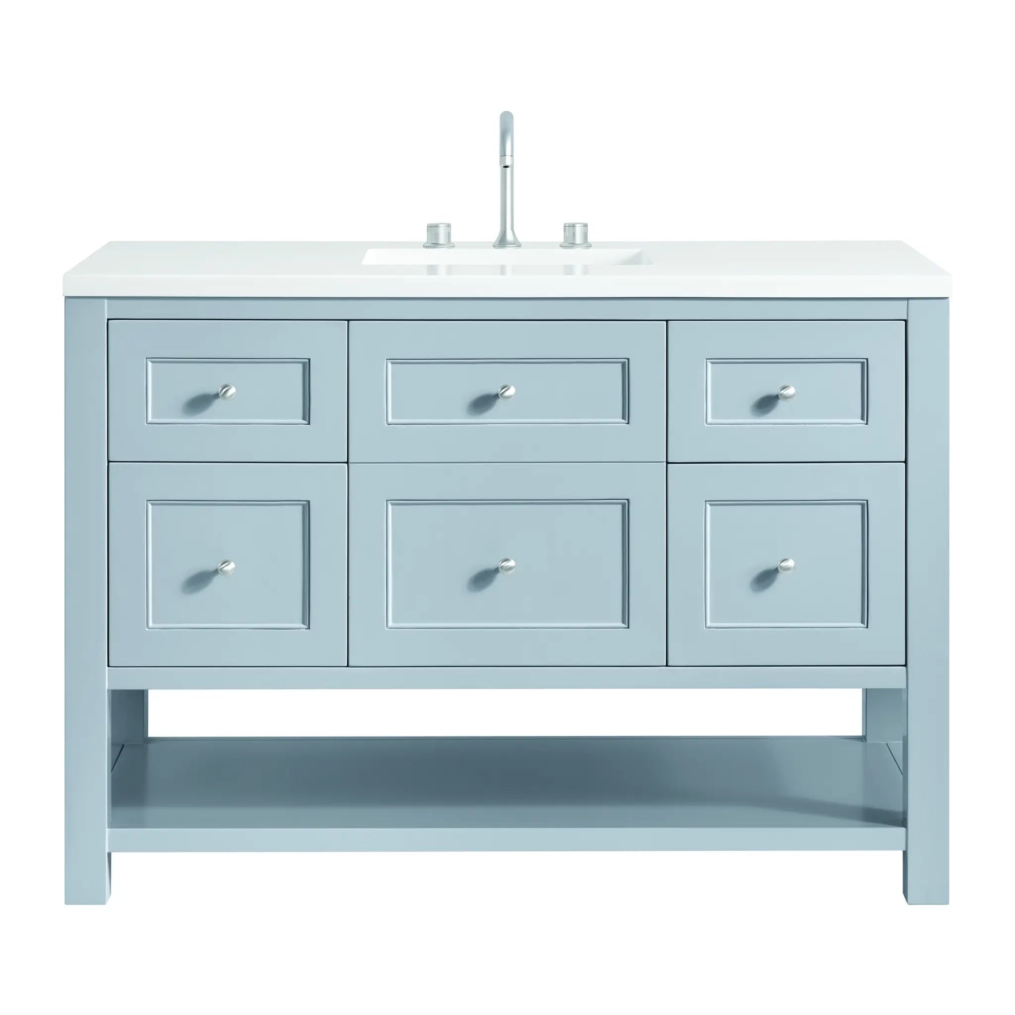 48 Breckenridge Single Vanity In Serenity Blue Standard White Zeus Silestone 8 Widespread 1