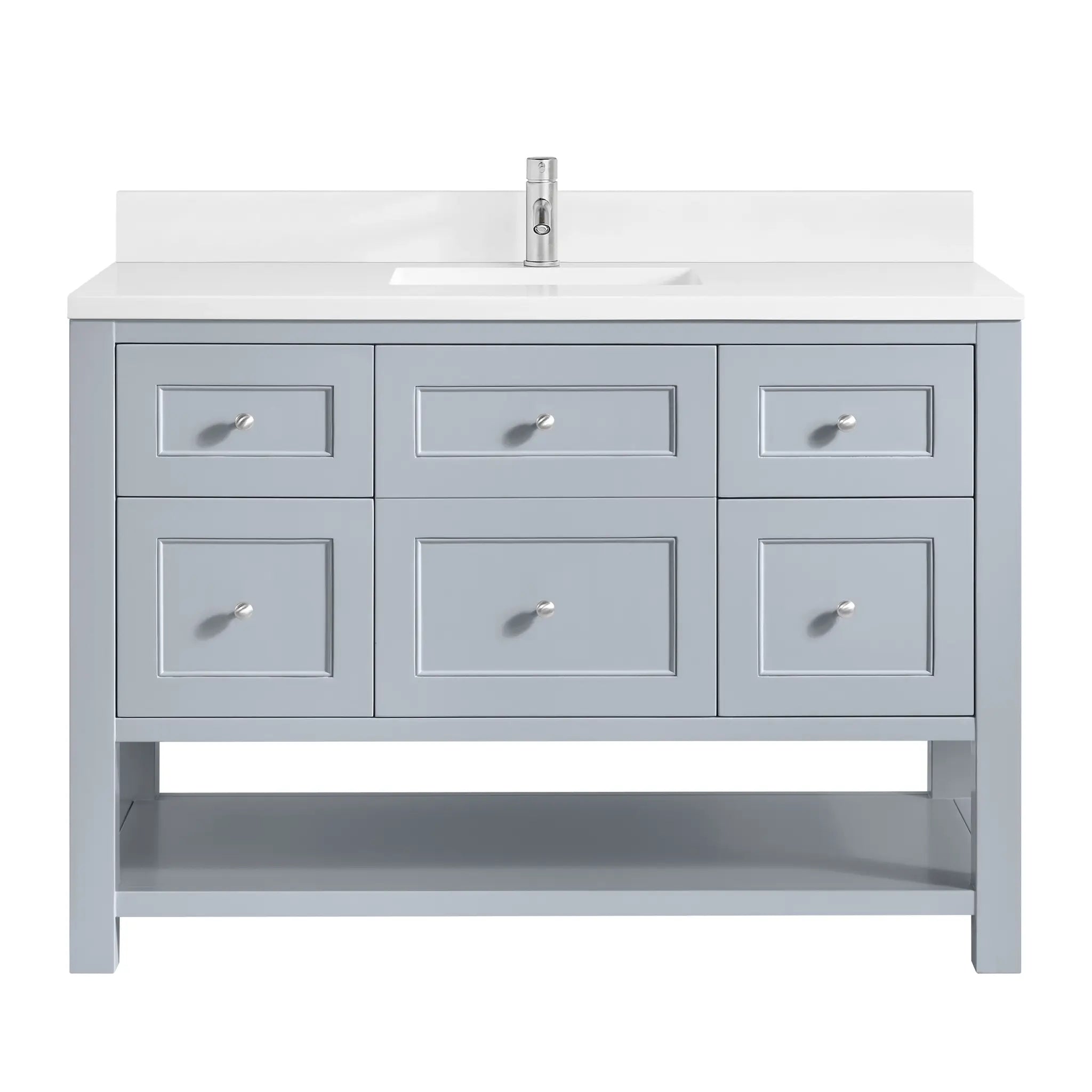 48 Breckenridge Single Vanity In Serenity Blue Standard White Zeus Silestone Backsplash Single Hole 1
