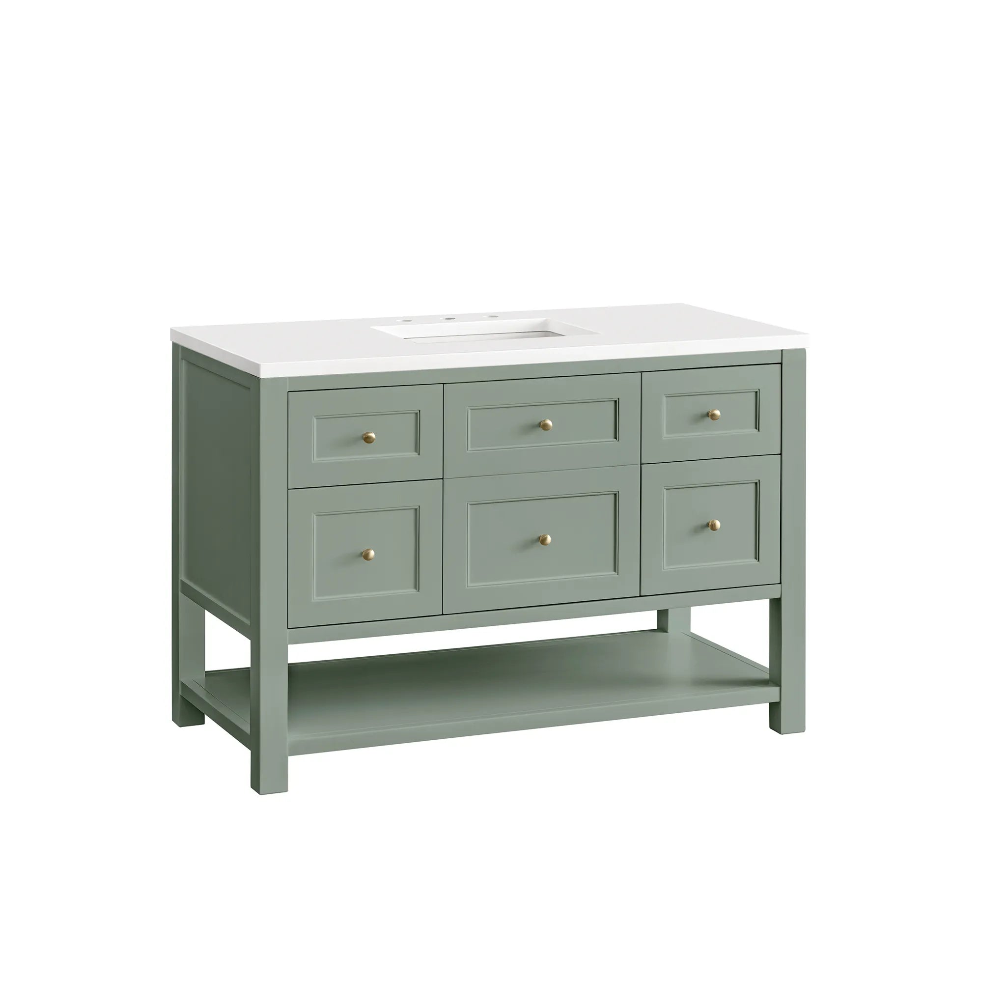 48" Breckenridge Single Vanity in Smokey Celadon-White Zeus Silestone-8" Widespread image 7