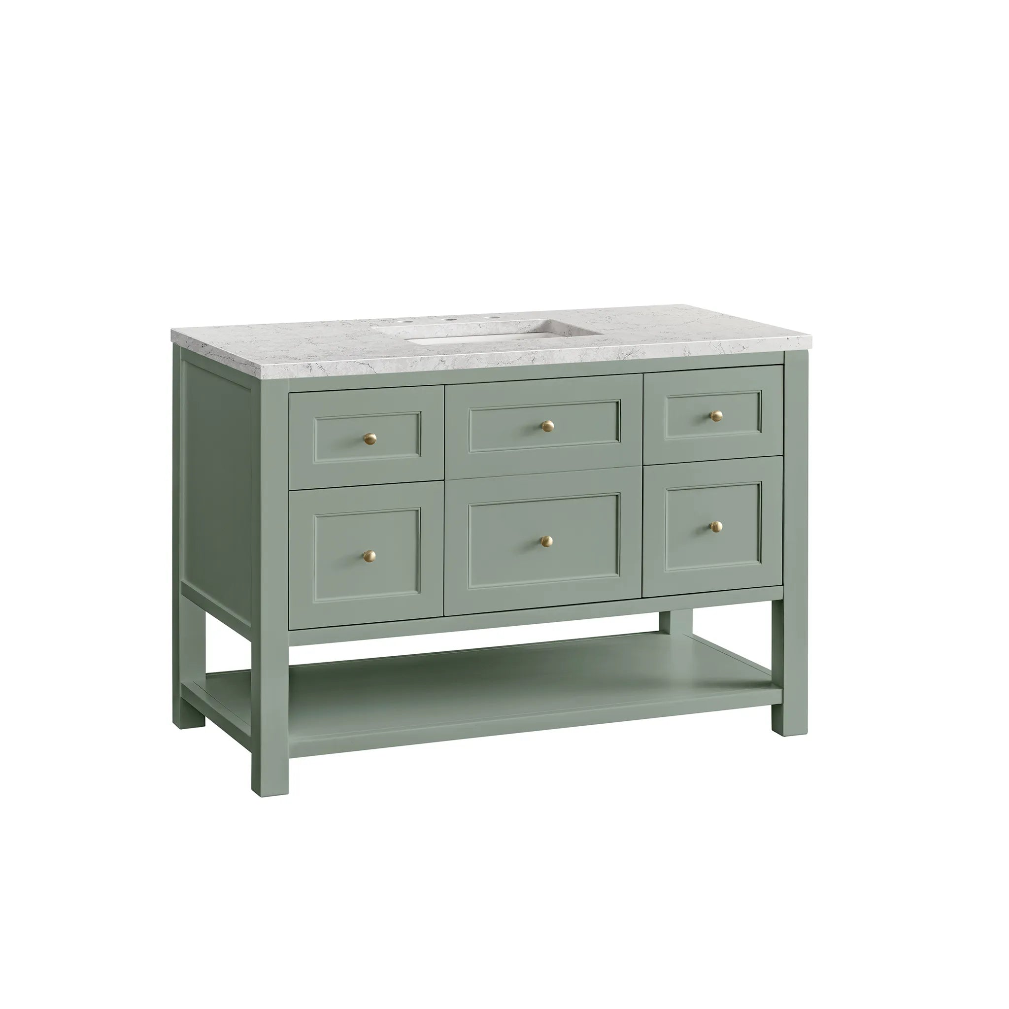 48" Breckenridge Single Vanity in Smokey Celadon Wireless Charger-Eternal Jasmine Pearl Silestone-8" Widespread image 4
