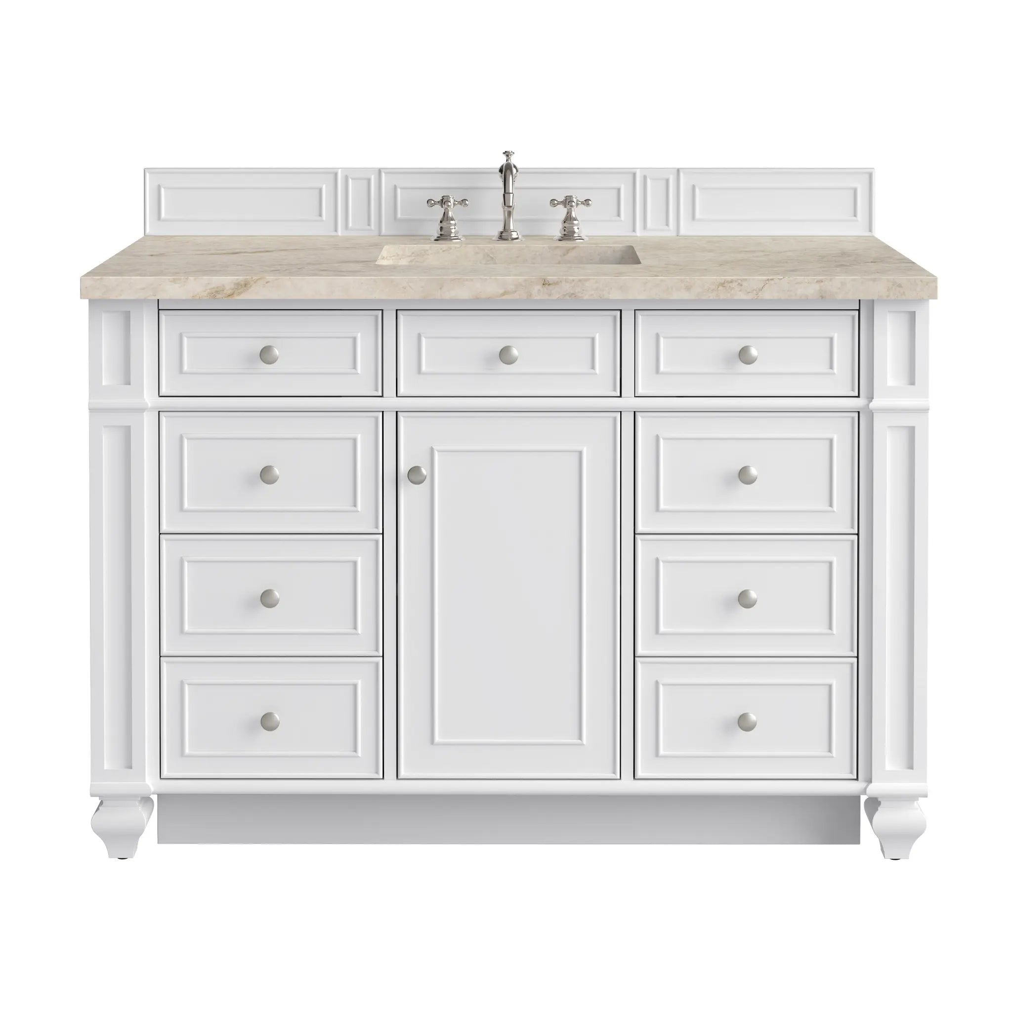 48 Bristol Single Vanity In Bright White Power Enabled Tajnar Eclos 8 Widespread 1