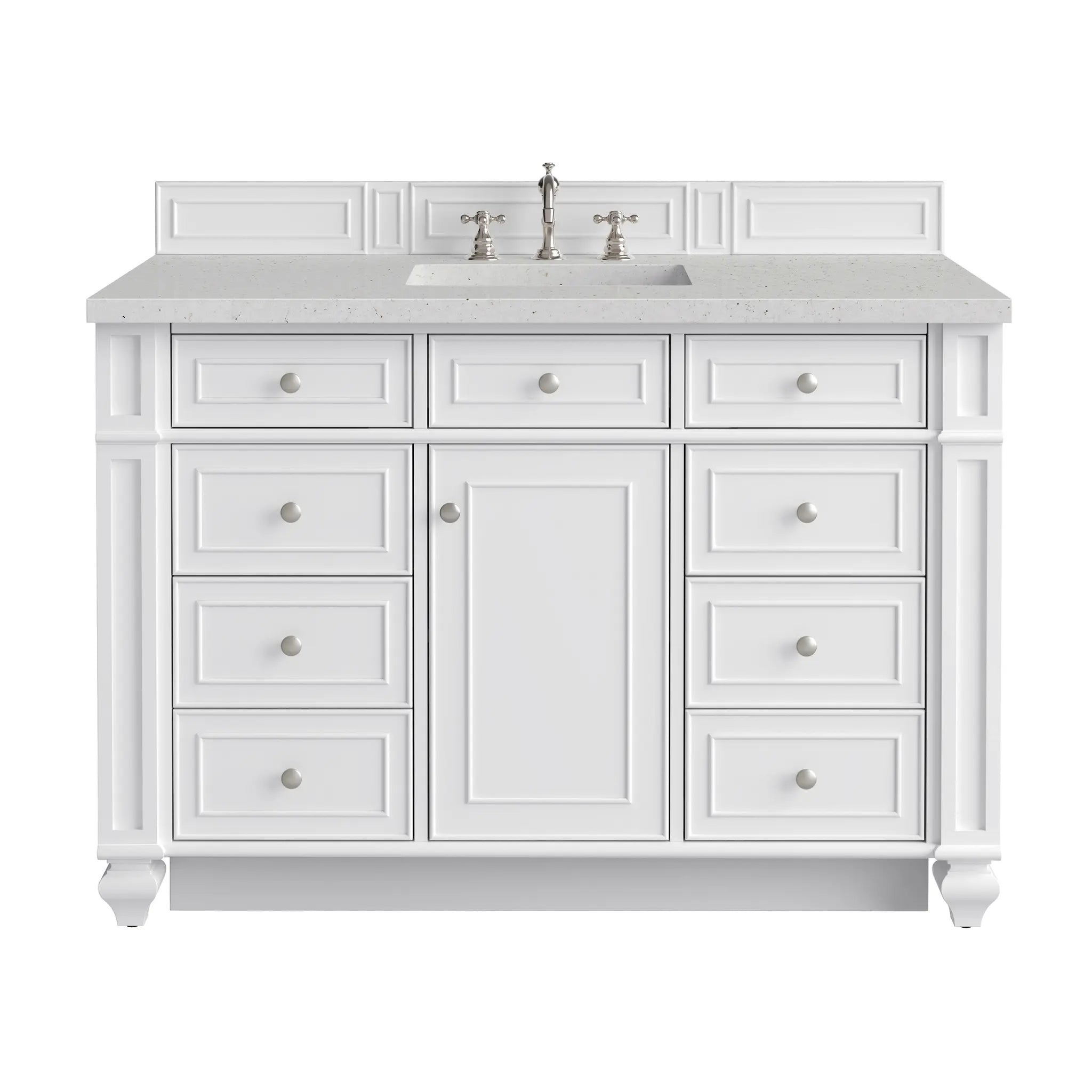 48 Bristol Single Vanity In Bright White Standard Lime Delight Silestone 8 Widespread 1