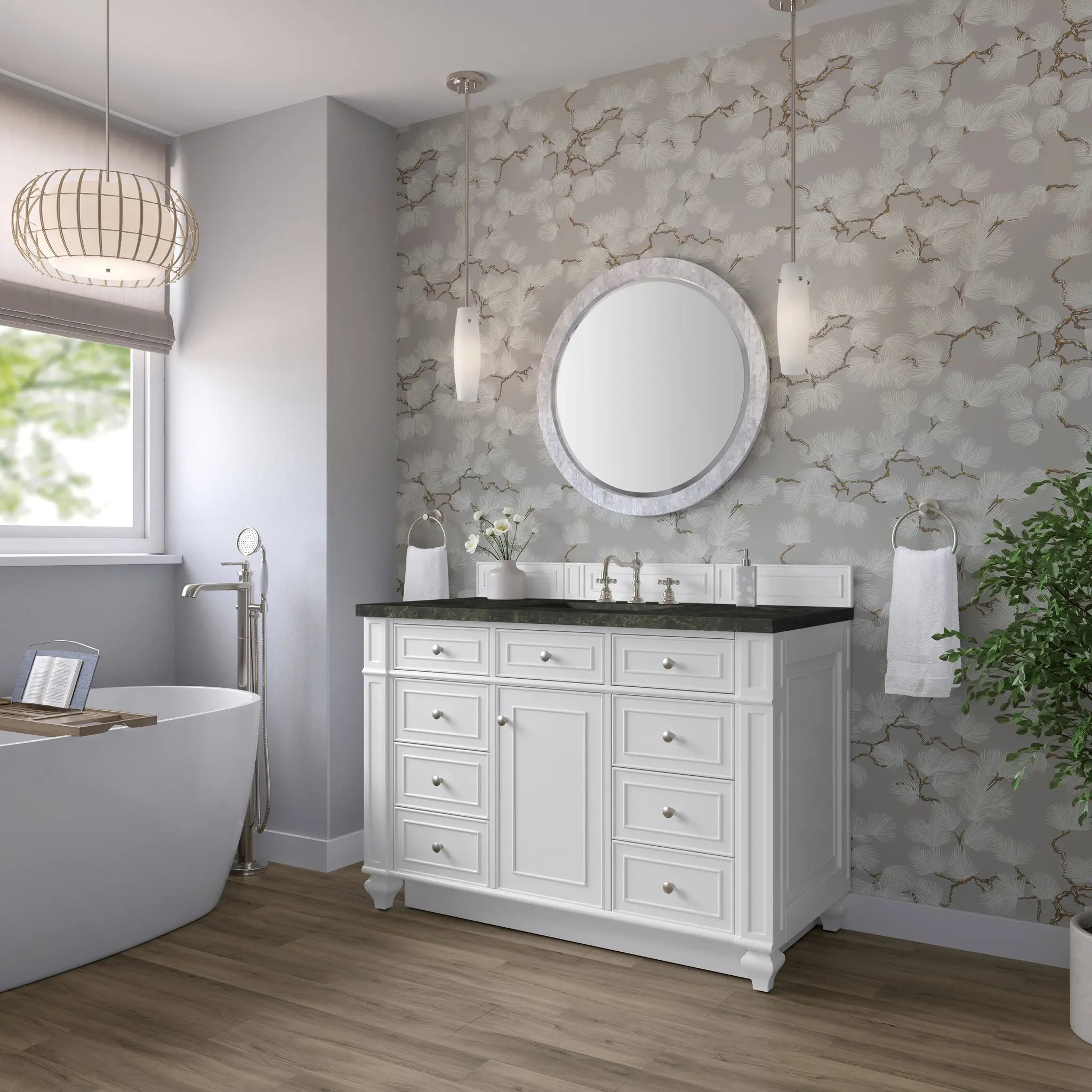 48 Bristol Single Vanity In Bright White Standard Phantome Eclos 8 Widespread 3