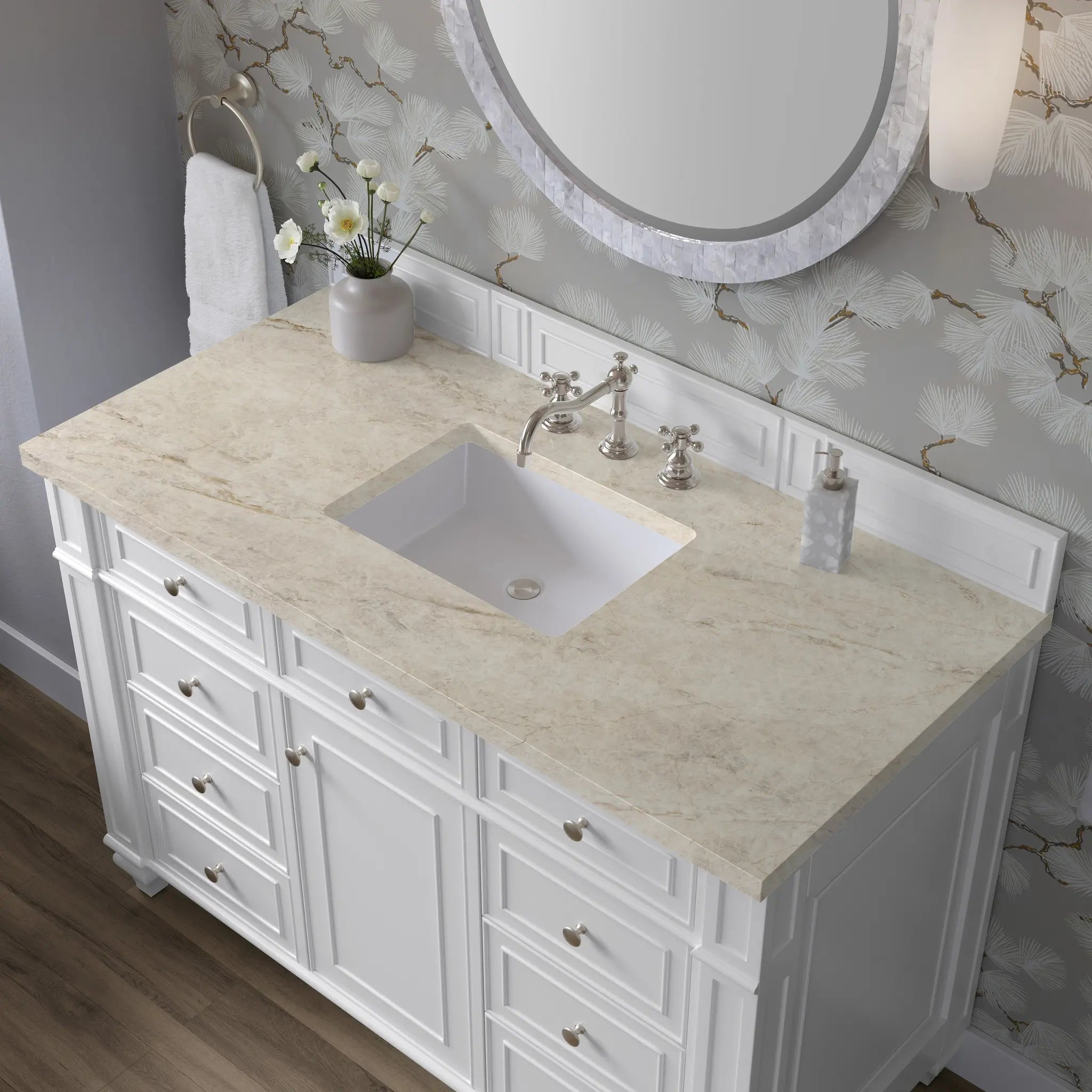 48 Bristol Single Vanity In Bright White Standard Tajnar Eclos 8 Widespread 5