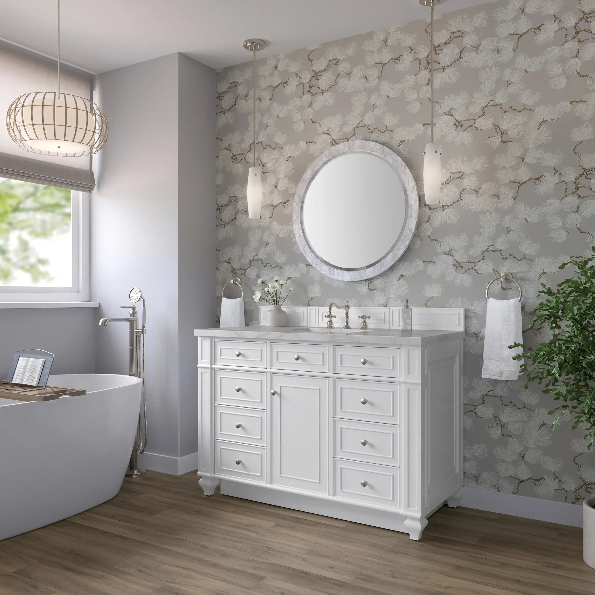 48 Bristol Single Vanity In Bright White Standard Victorian Silver Silestone 8 Widespread 3