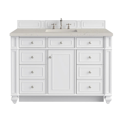48" Bristol Single Vanity in Bright White w/FreePower Wireless Charger by James Martin Vanities