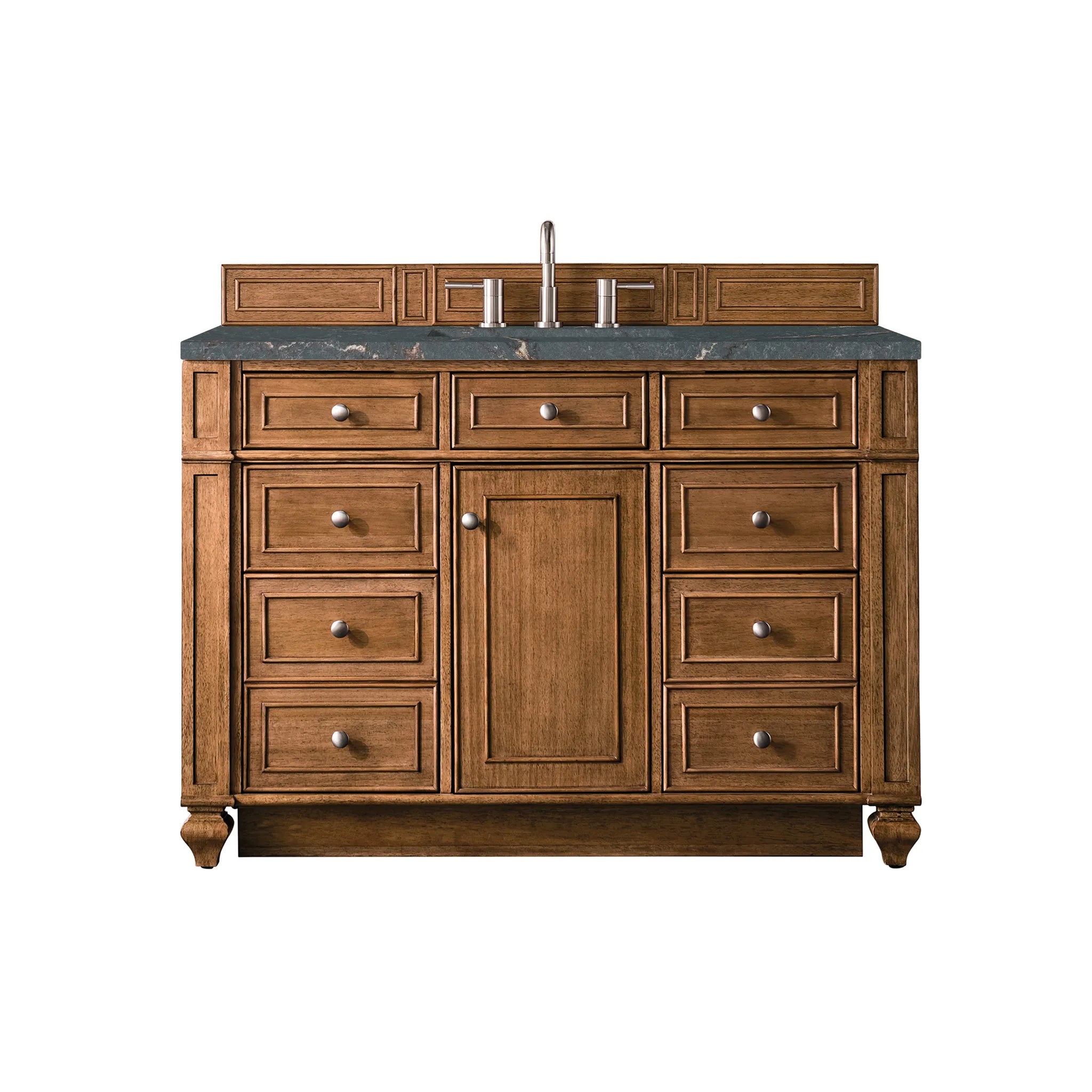 48" Bristol Single Vanity in Saddle Brown-Parisien Bleu Silestone-8" Widespread image