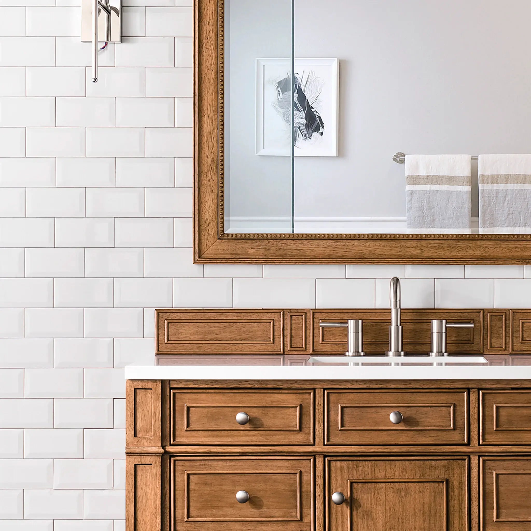 48 Bristol Single Vanity In Saddle Brown Standard White Zeus Silestone 8 Widespread 2