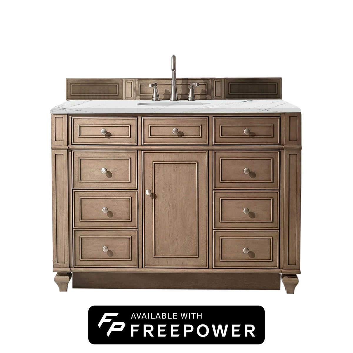 48" Bristol Single Vanity in Whitewashed Walnut by James Martin Vanities