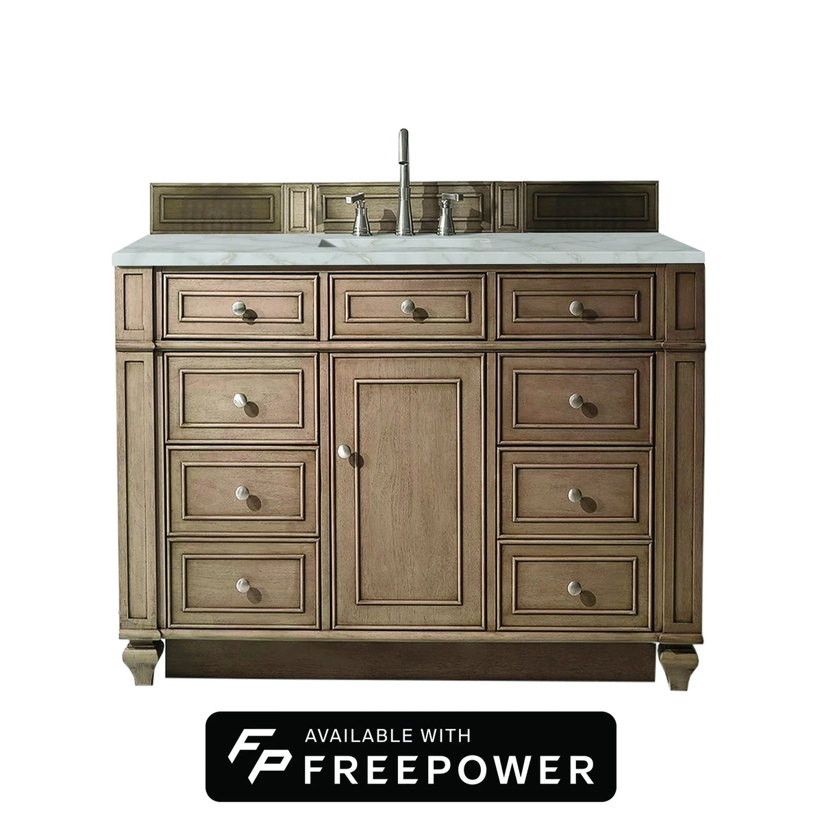 48" Bristol Single Vanity in Whitewashed Walnut by James Martin Vanities