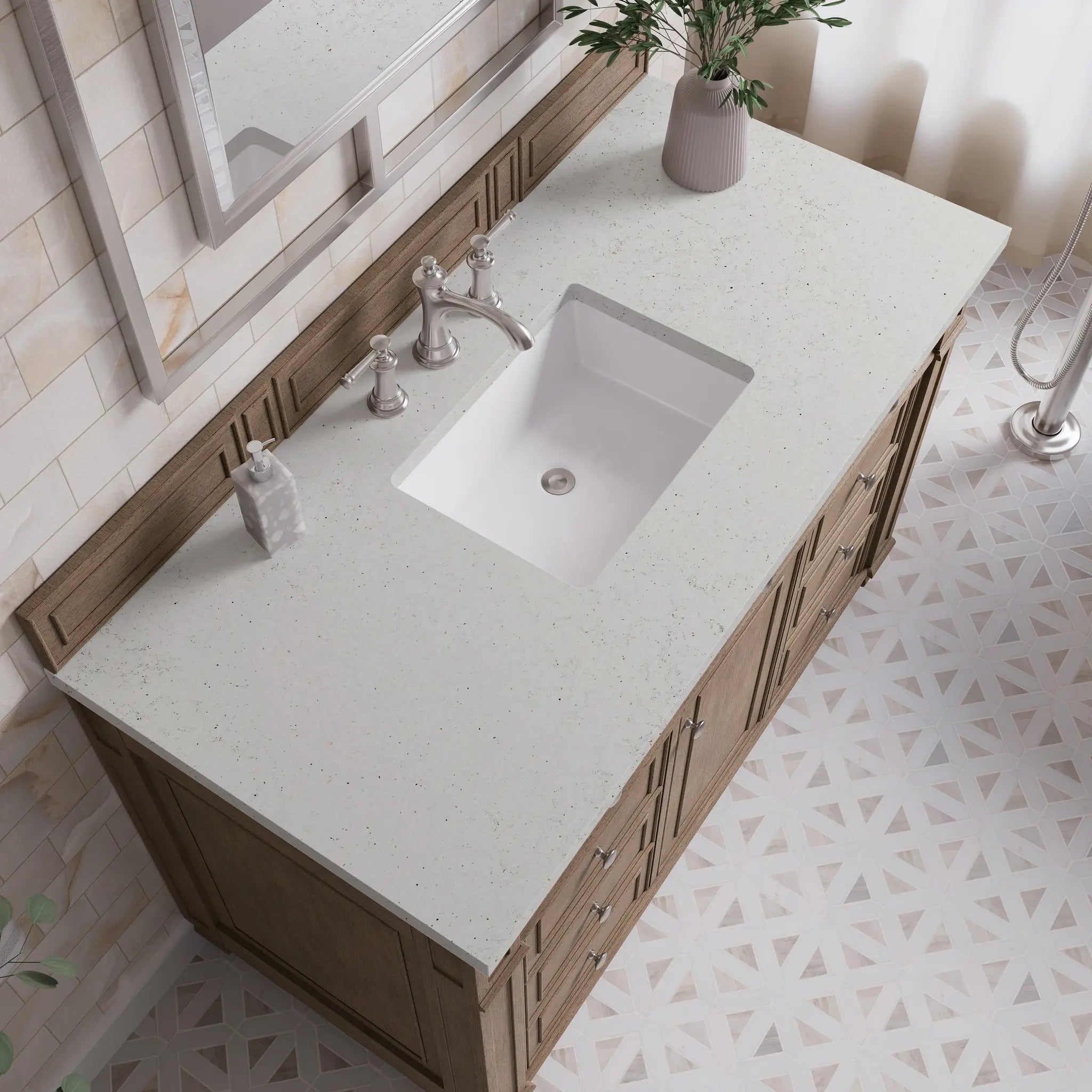 48 Bristol Single Vanity In Whitewashed Walnut Standard Lime Delight Silestone 8 Widespread 5