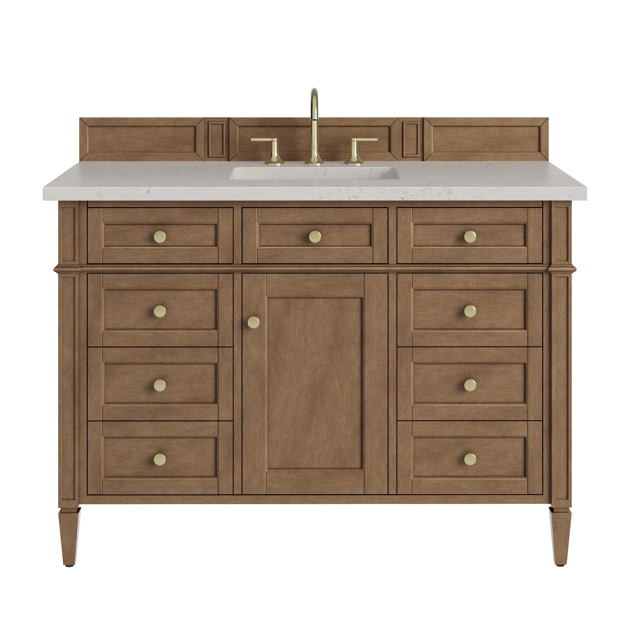 48" Brittany Single Vanity in Pecan by James Martin Vanities-Siberian Silestone 